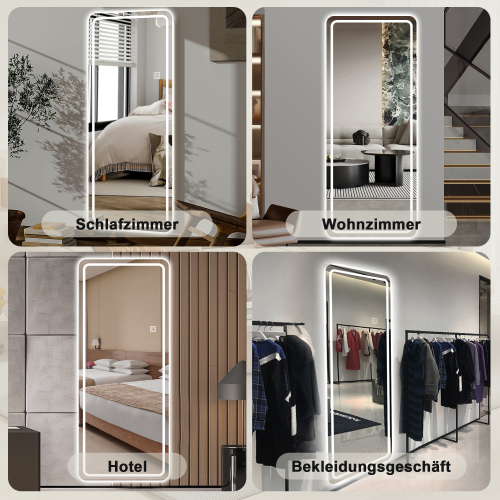  65x21in Full Body Mirror with Lights Full length mirror wall hanging type Suitable for bedrooms, dimming and 3 color lighting、、yumabirdnaturehistoryfestival