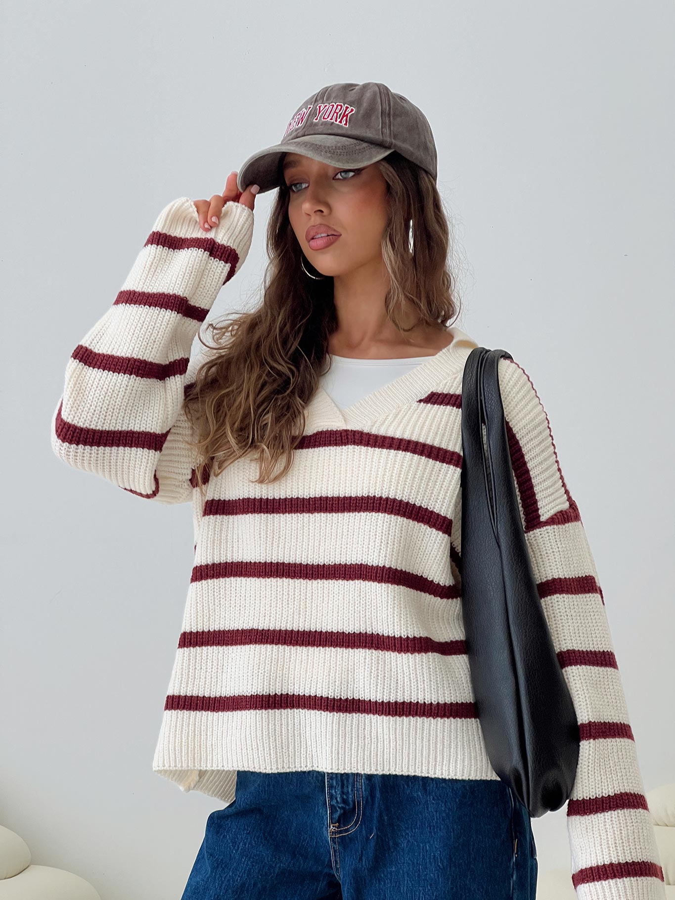 Forte Knit Sweater Red / Cream、mySite、solidvoid