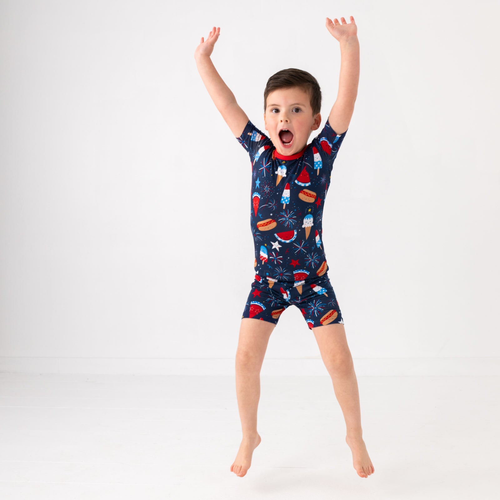  Snacks & Sparkles Two-Piece Short Sleeve & Shorts Pajama Set、mySite、layawaytickets