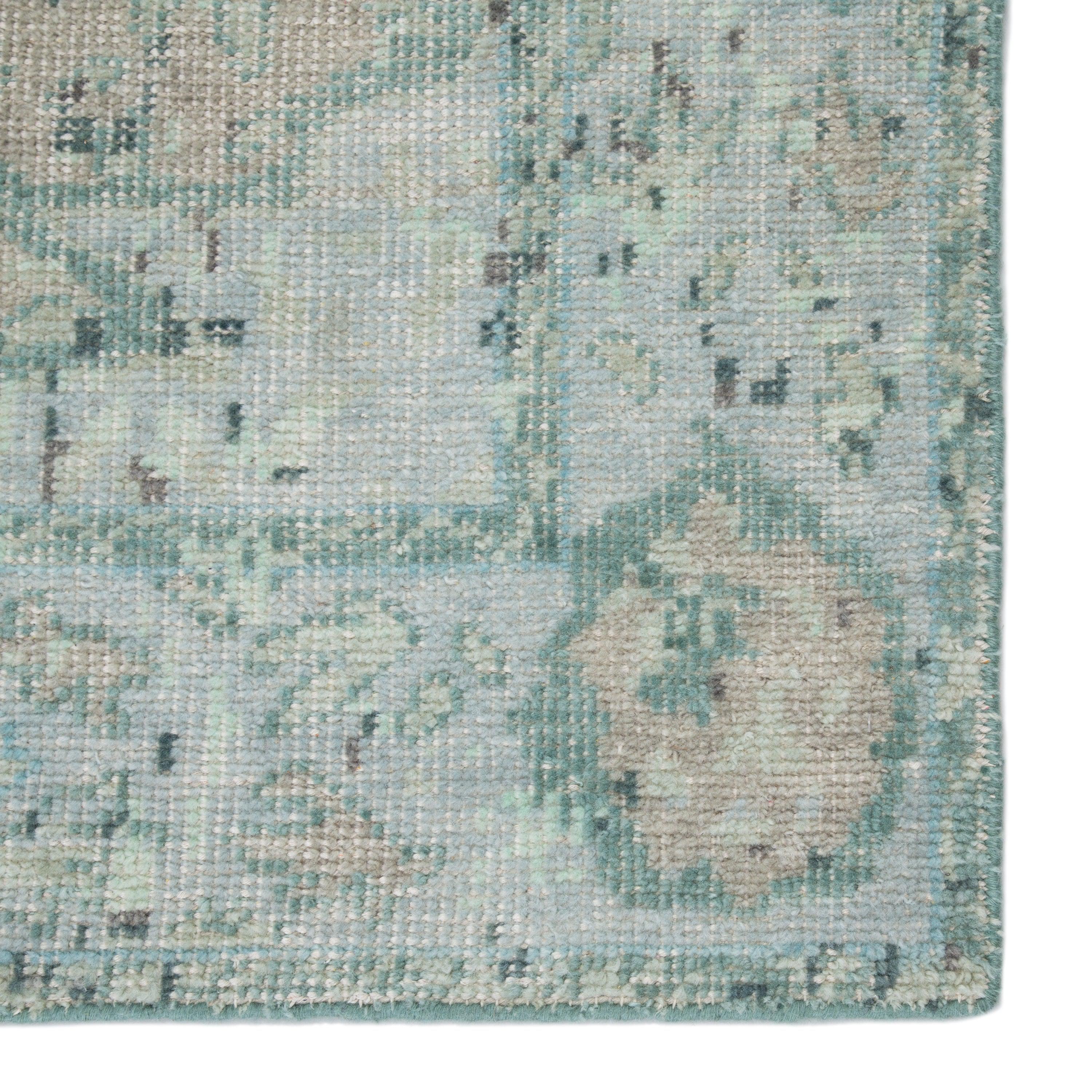 Alessia Hand-Knotted Bordered Aqua Beige Area Rug、mySite、gigharbornorthrealestate