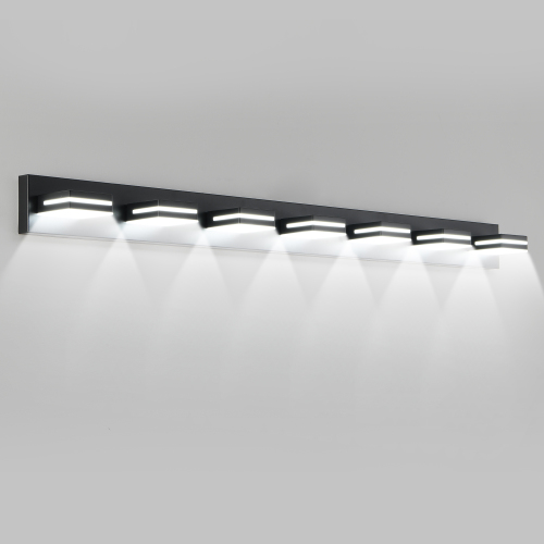 Modern Chrome LED Vanity Light, 5-Lights Wall Sconce for Bathroom and Mirror, Sleek Minimalist Design, Energy-Efficient, Easy to Install、、eastwooduniform