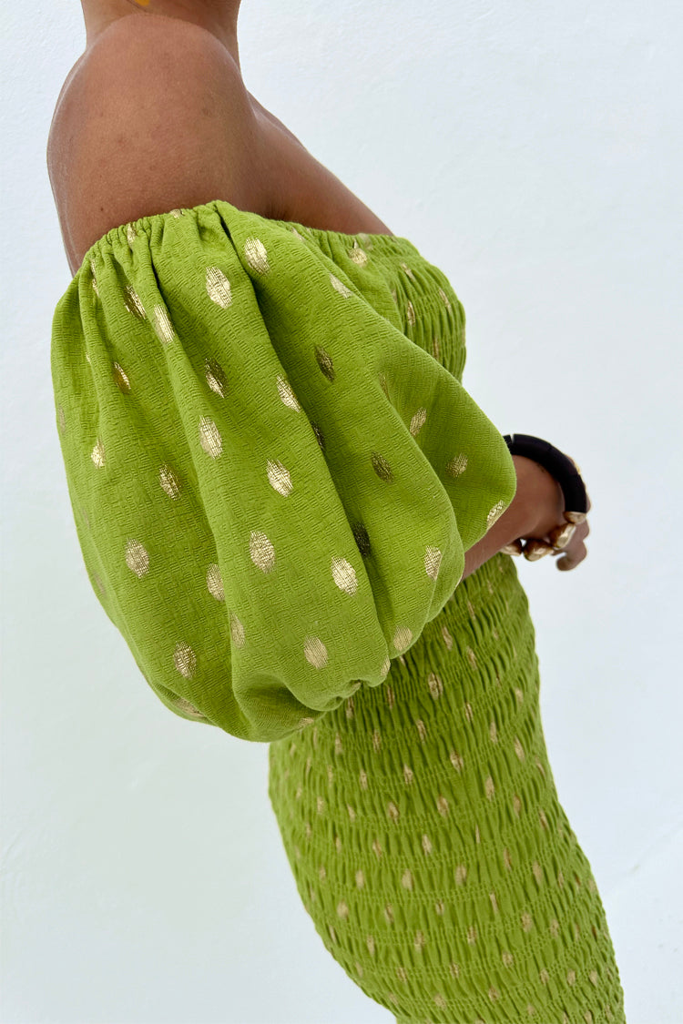 Olive Jojo Dress with Gold Fleck、mySite、solidvoid