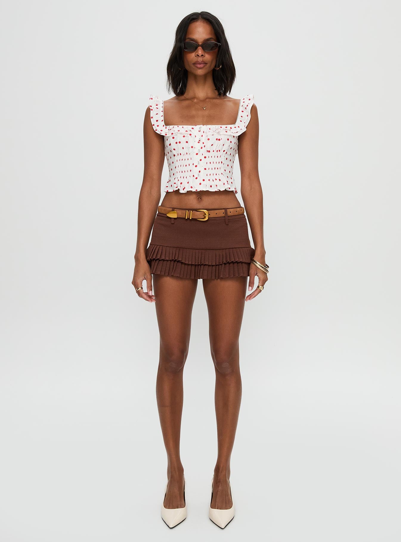 Isadoria Frill Top White / Red Polka、mySite、solidvoid