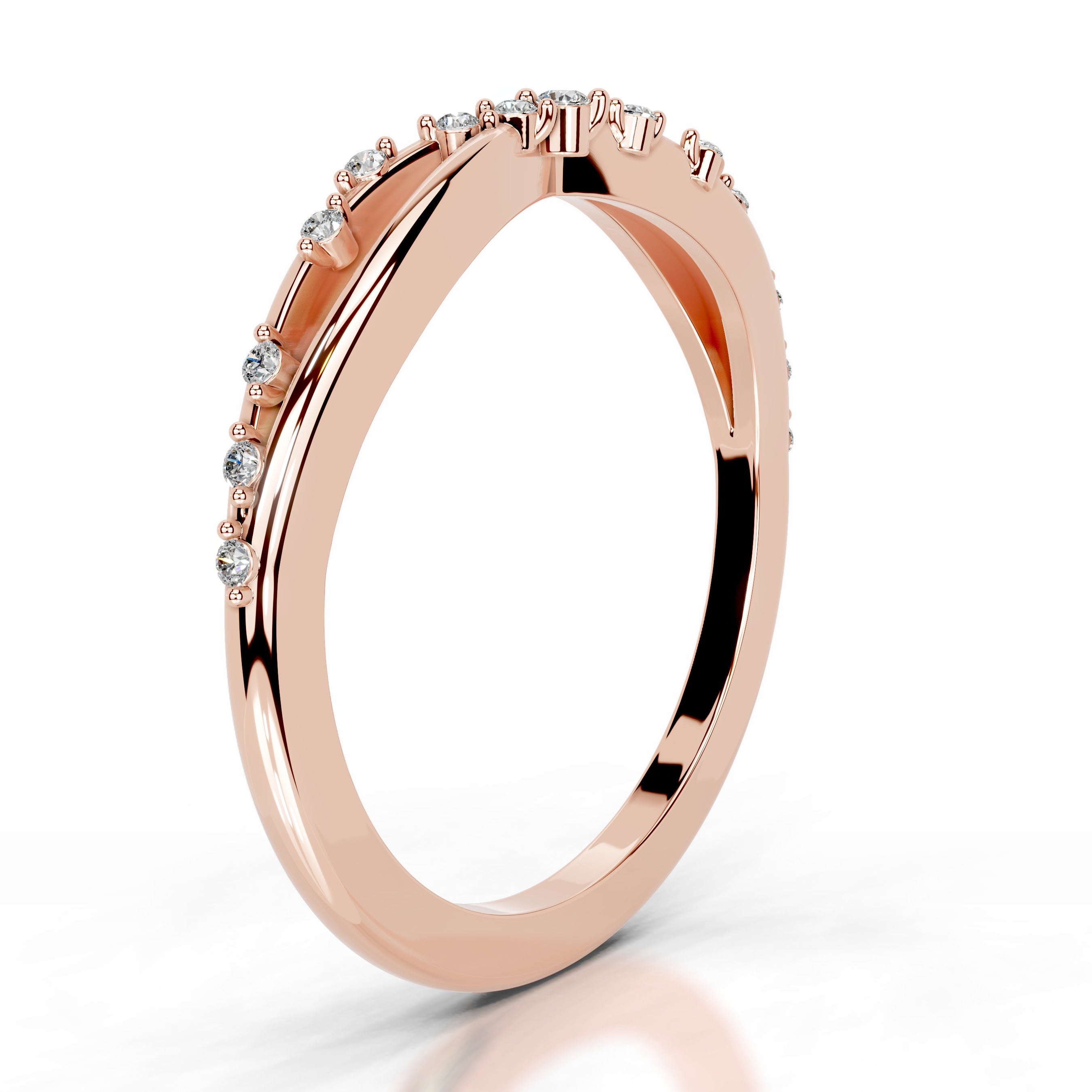 Ausha Diamond Wedding band - 14K Rose Gold、mySite、hinf8tx79