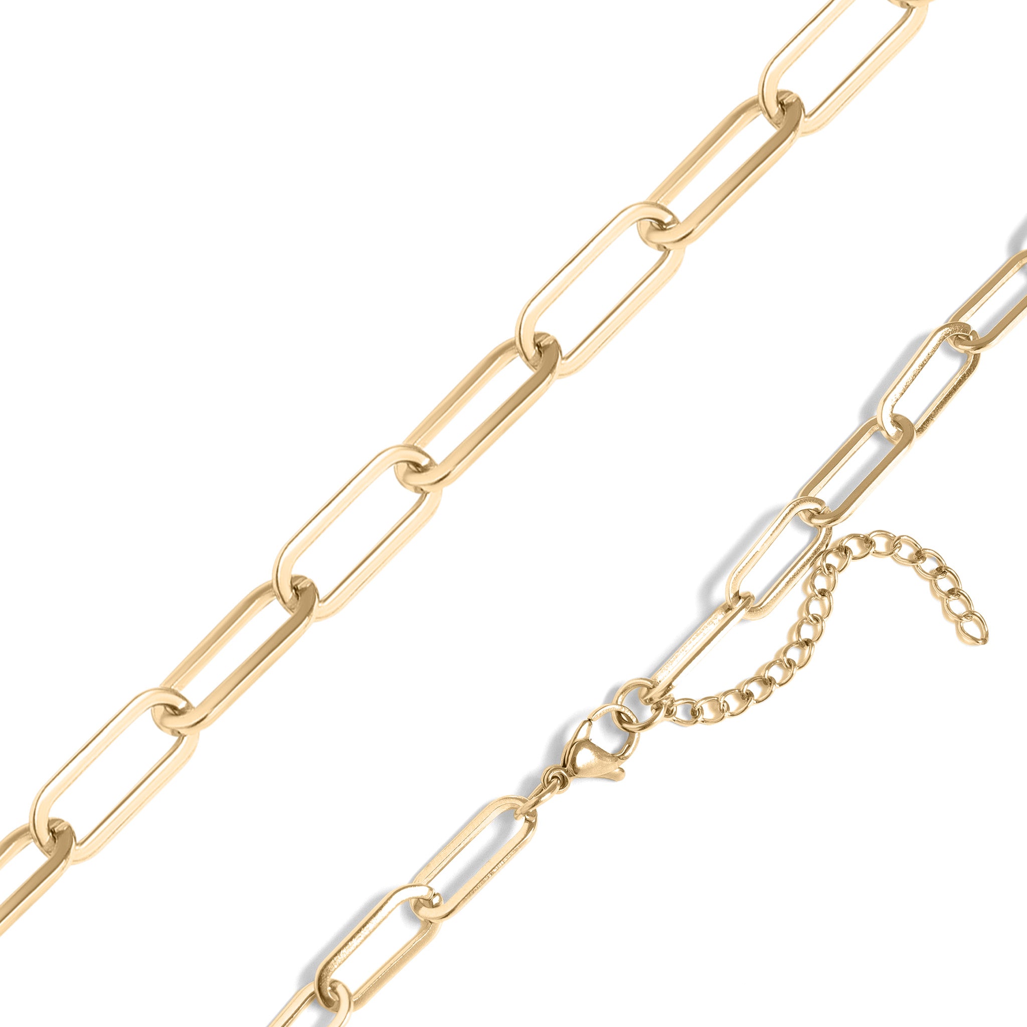18K Gold PVD Stainless Steel Paperclip Chain Necklace / CHN9760、mySite、dreamappss