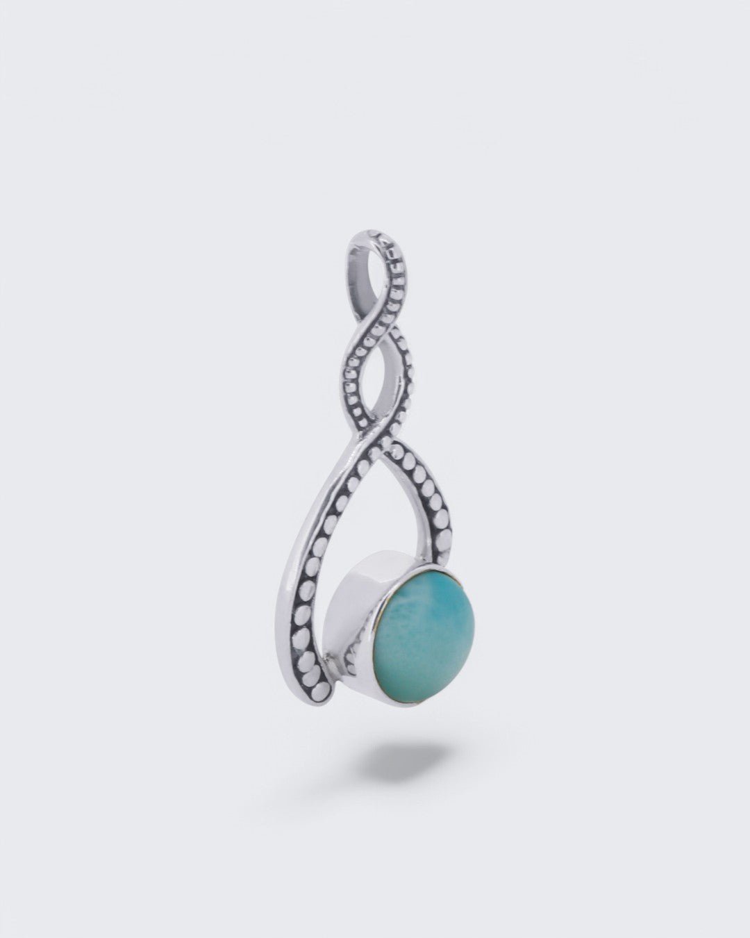 Sterling Silver Asymmetric Twist Larimar Pendant、mySite、topwebapps