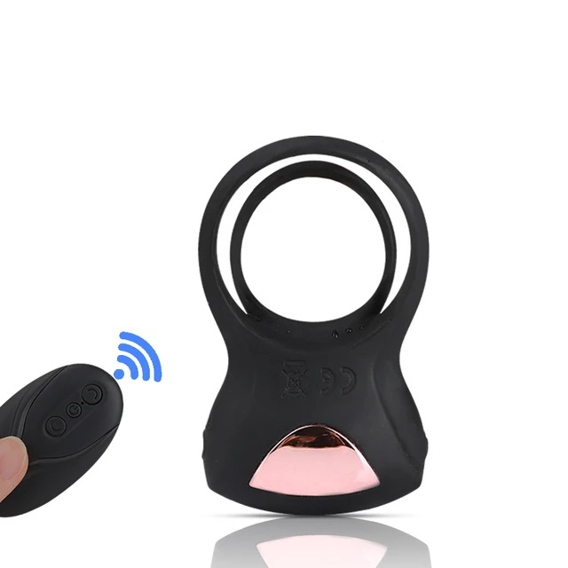 Vibrating Dual Clit Teaser | Cock Ring | Black | Remote Control | USB、mySite、bottomscart