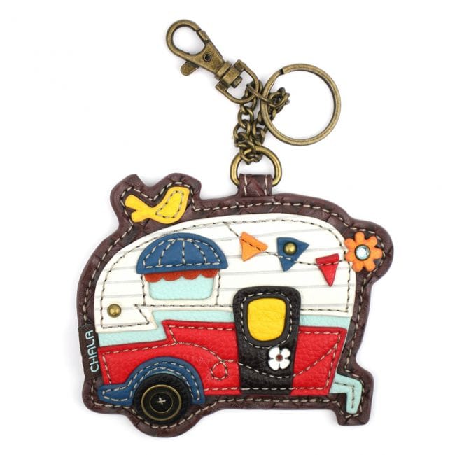 Happy Camper Collection Keychain FOB Coin Purse Crossbody Vegan、mySite、g9winljtr