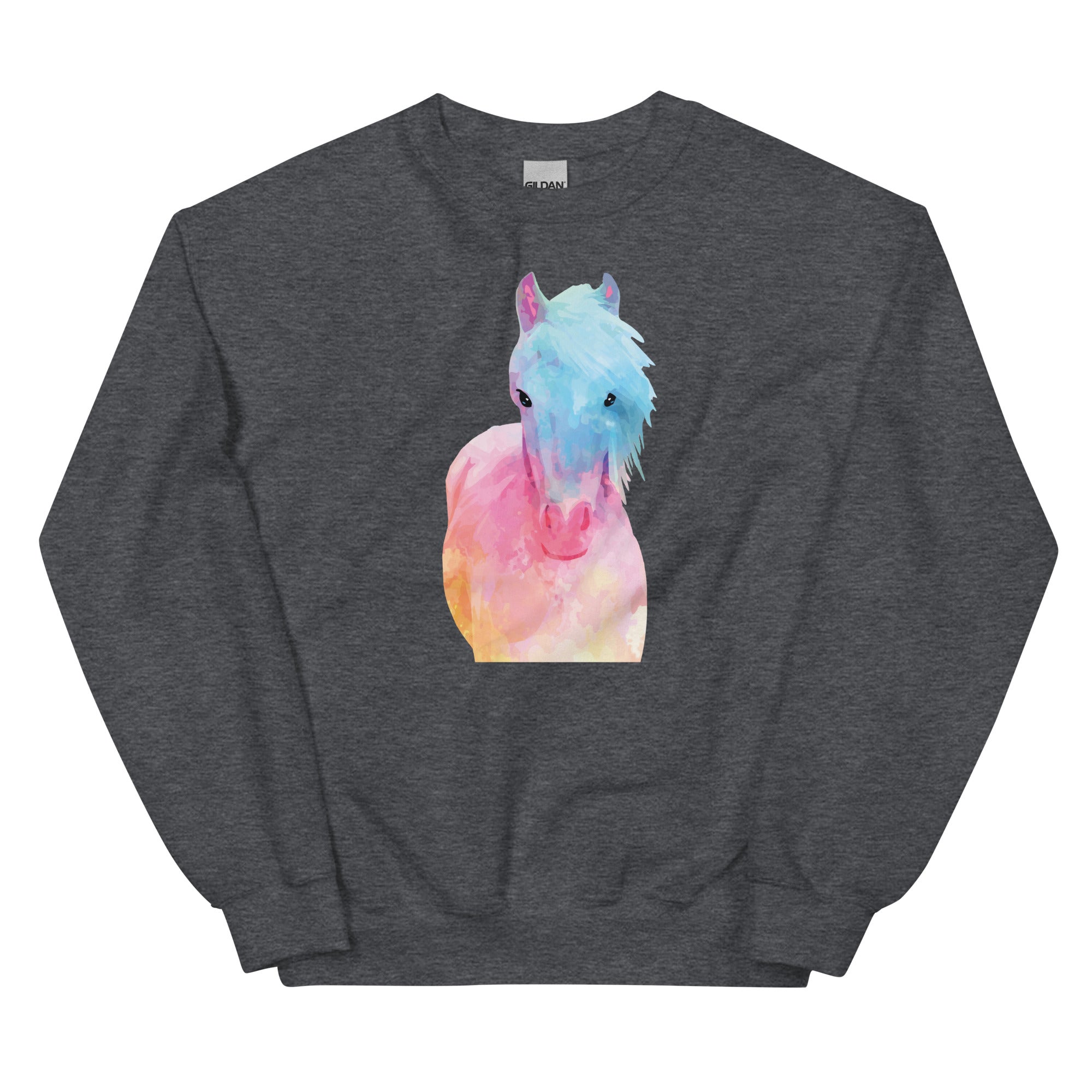 Horse in Sweet Pastels Crewneck Sweatshirt、mySite、camillekostekn