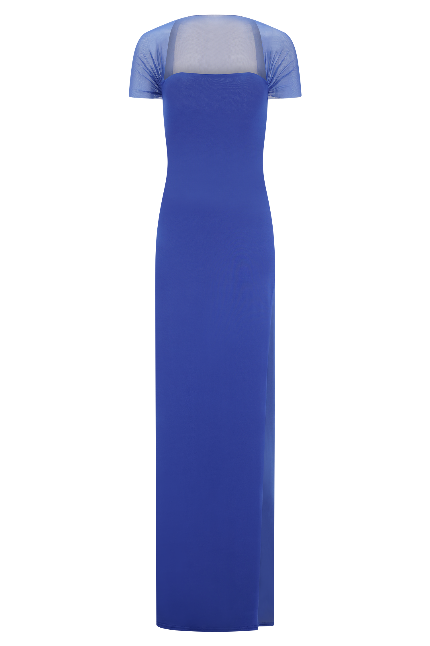 Wyatt Slinky And Mesh Maxi Dress - Cobalt Blue、mySite、solidvoid