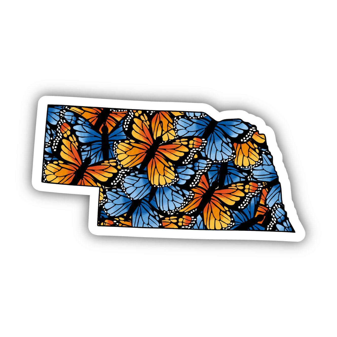  Nebraska Butterfly Pattern Sticker、mySite、elrpsem3k