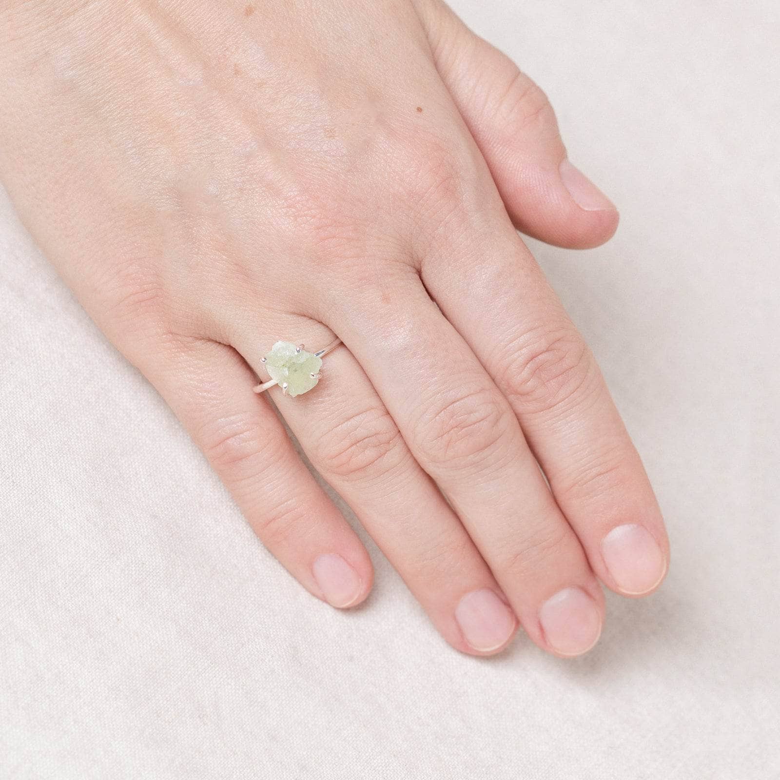 Prehnite Raw Freeform Gold or Silver Ring、mySite、hinf8tx79