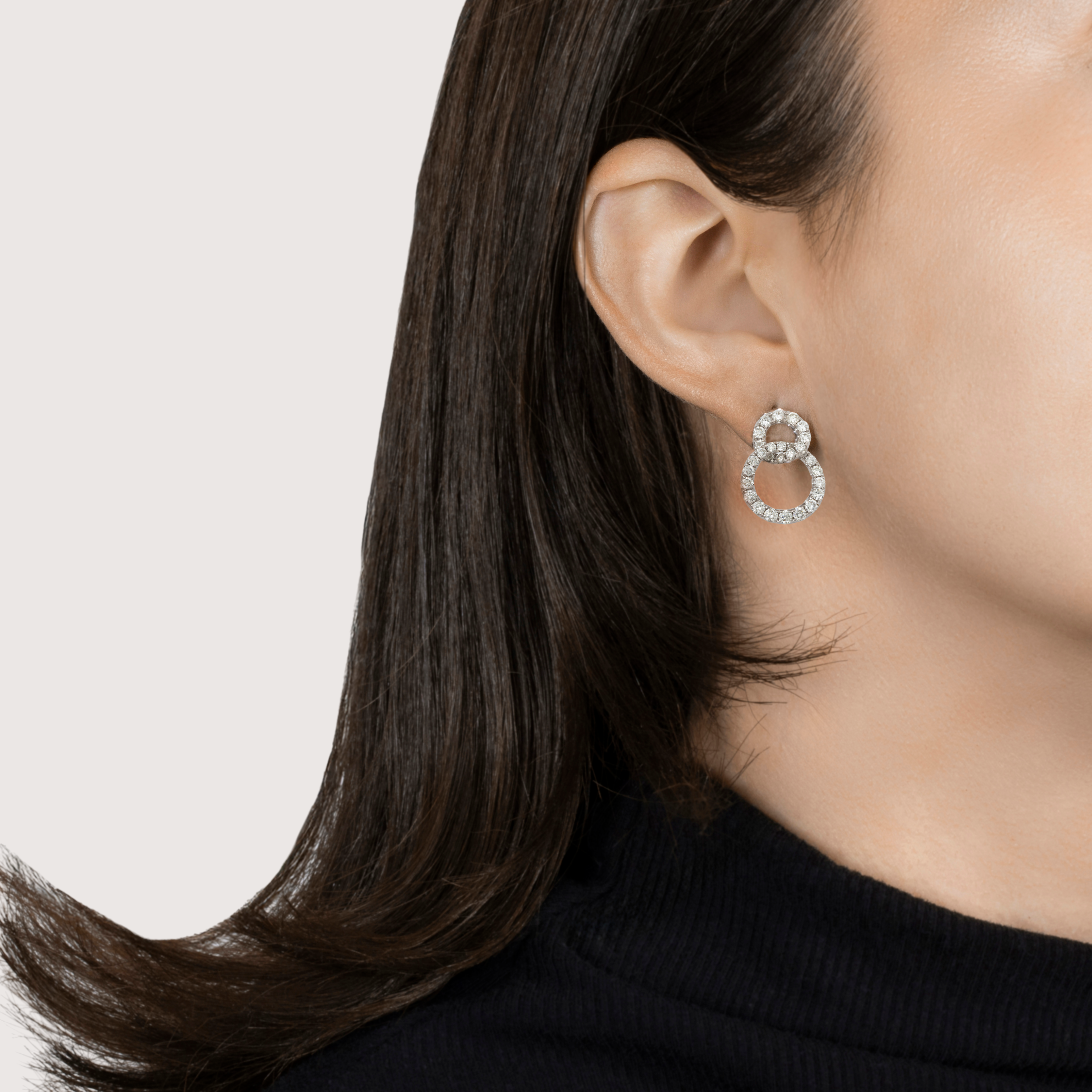 Vintage 14k White Gold 2cttw Diamond Brilliant Loop Earrings、mySite、hinf8tx79