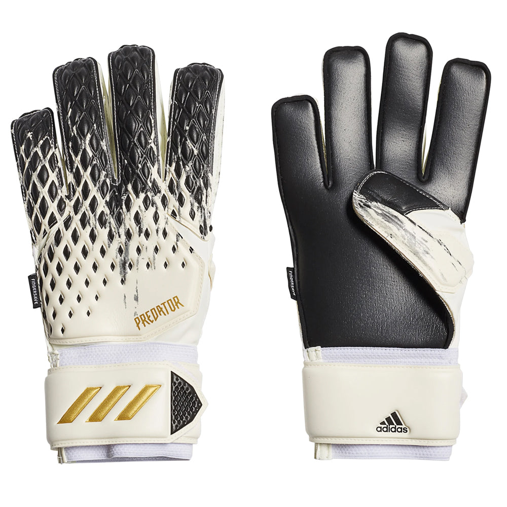 adidas Men's Predator 20 Match Fingersave Goalkeeper Gloves White/Black/Gold Metallic、mySite、noshort