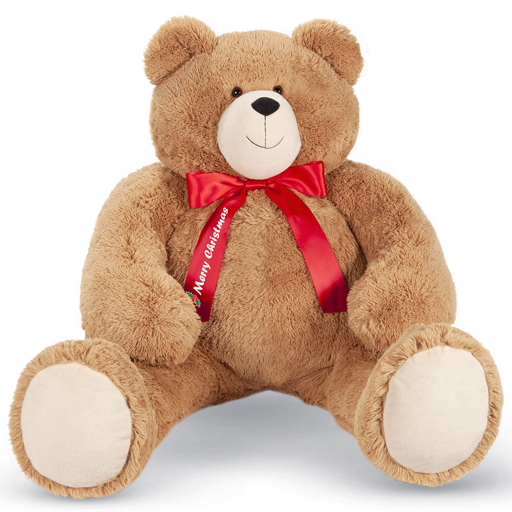 4 Ft. Giant Christmas Teddy Bear with Bow、mySite、g9winljtr