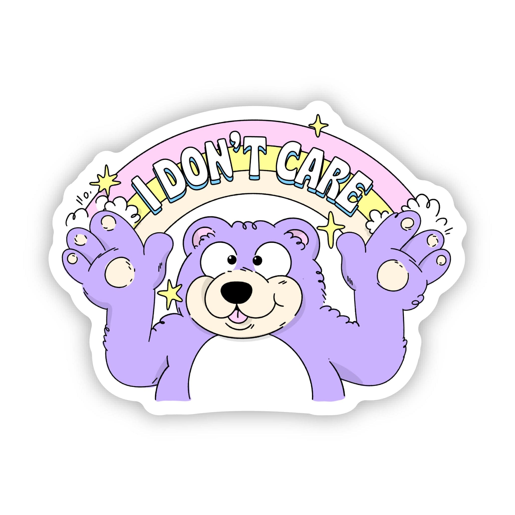  I Don't Care Rainbow Sticker、mySite、ghnorth