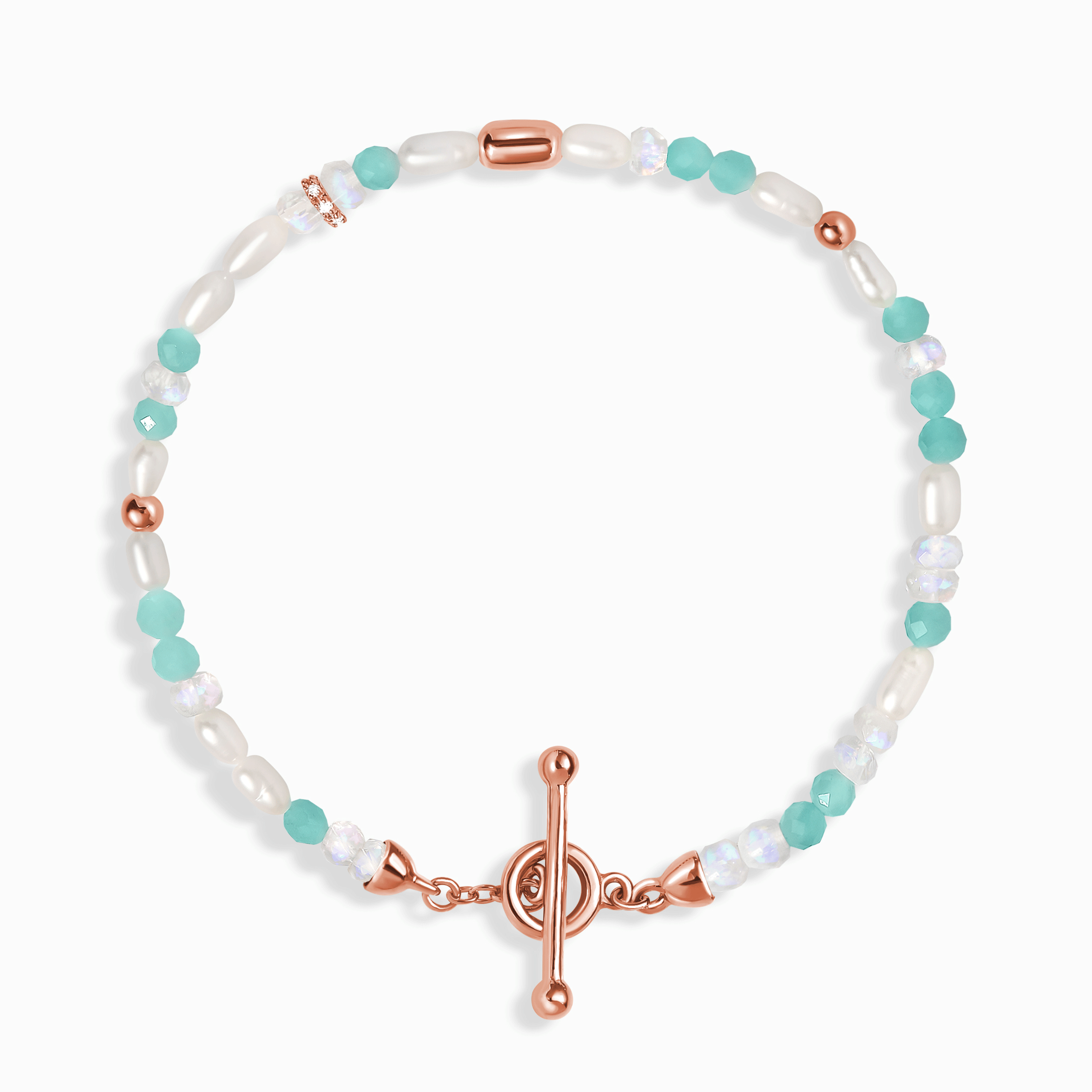 Moonstone Amazonite T-Lock Beads Bracelet - Ocean Drop、mySite、hinf8tx79