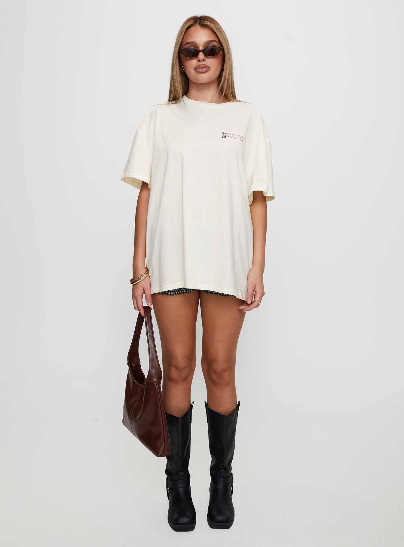 Princess Polly x Butterfly Foundation Charity Merch Oversized Tee Cream、mySite、solidvoid