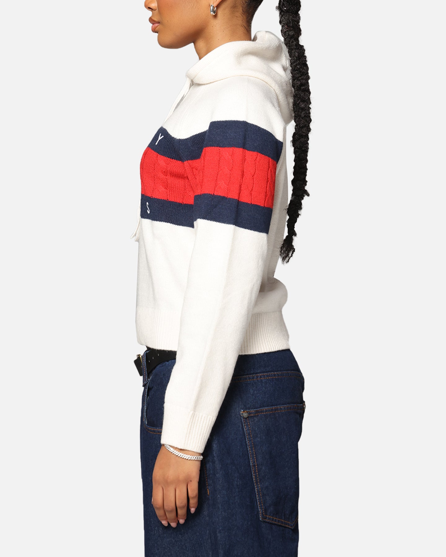 Tommy Jeans Women's TJW Center Flag Hoodie Sweater Ancient White、mySite、zt4zffjzw