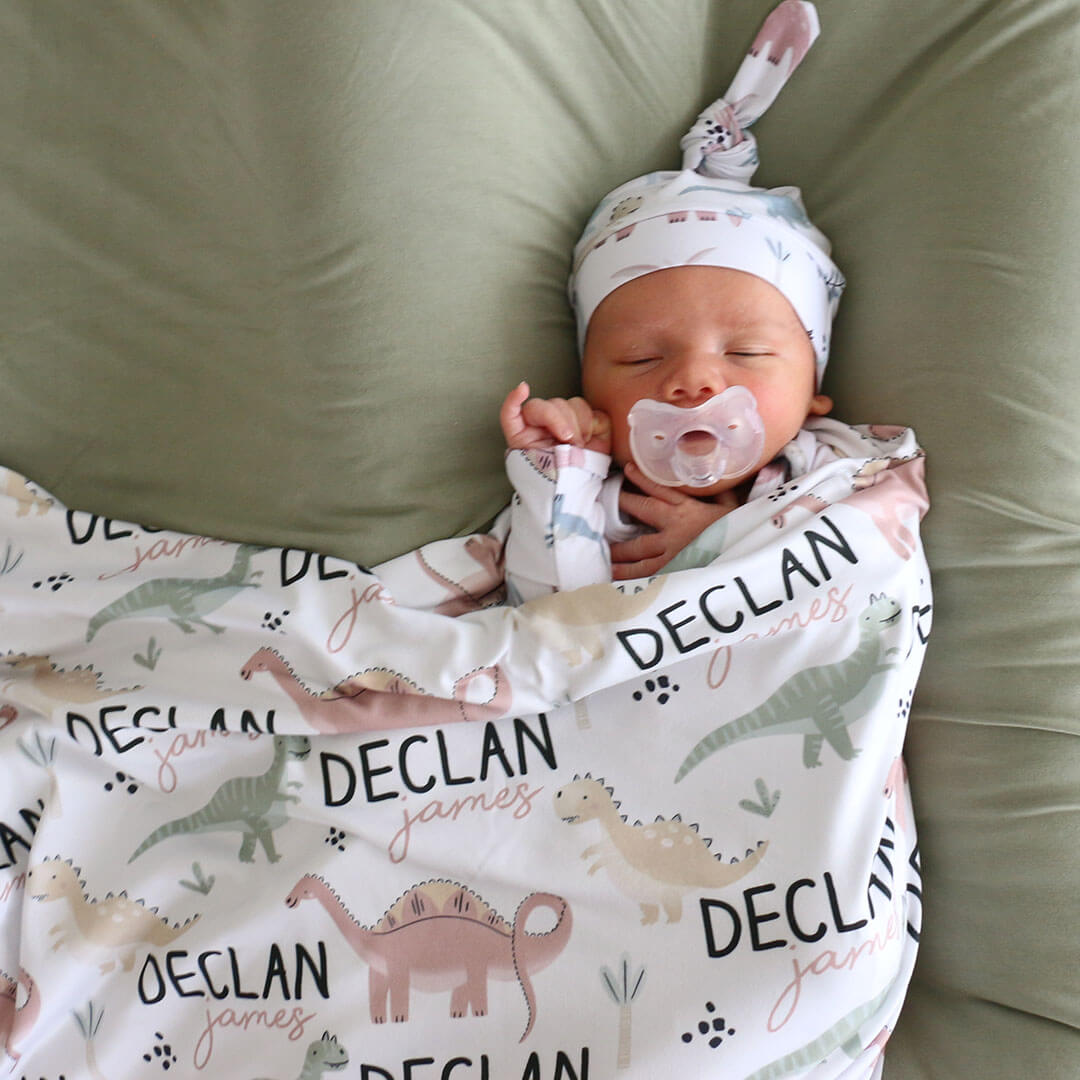  Prehistoric Pals Personalized Baby Name Swaddle Blanket、mySite、layawaytickets