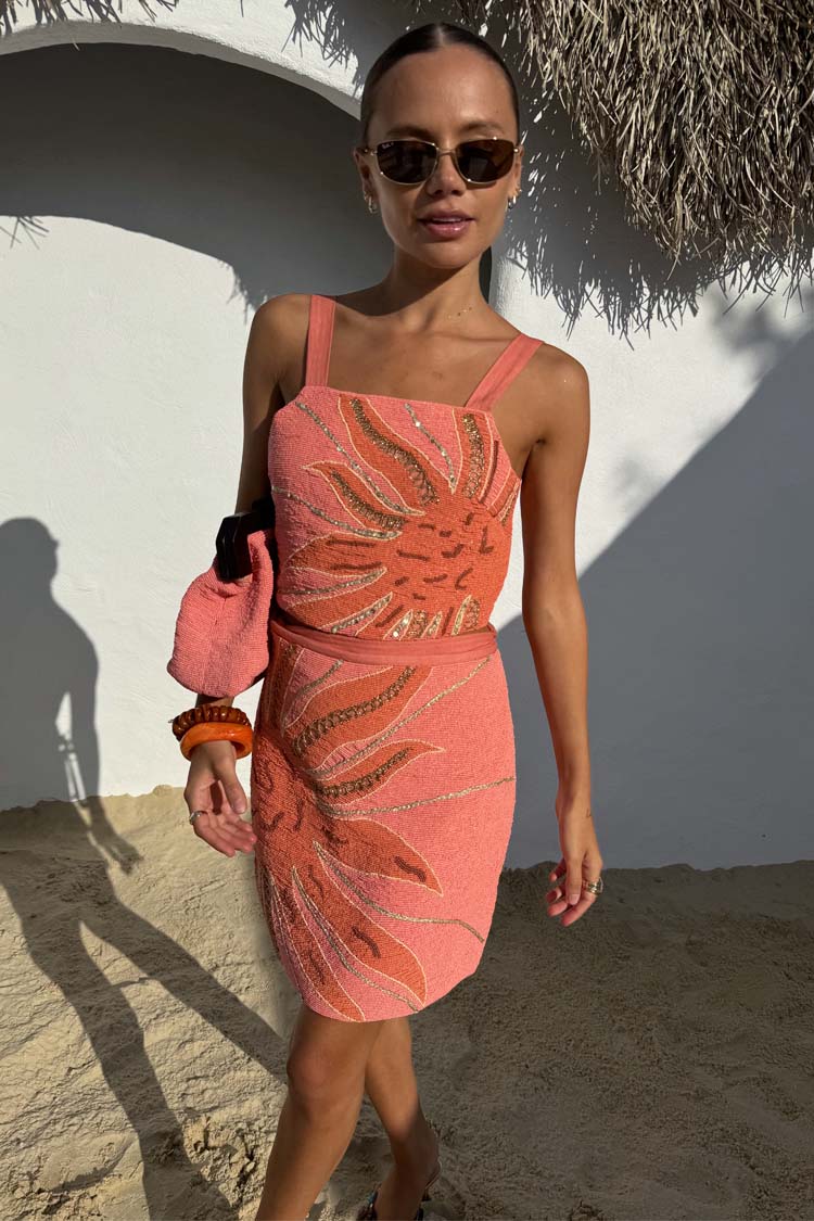 Pink Sol Beaded Wrap Skirt、mySite、solidvoid