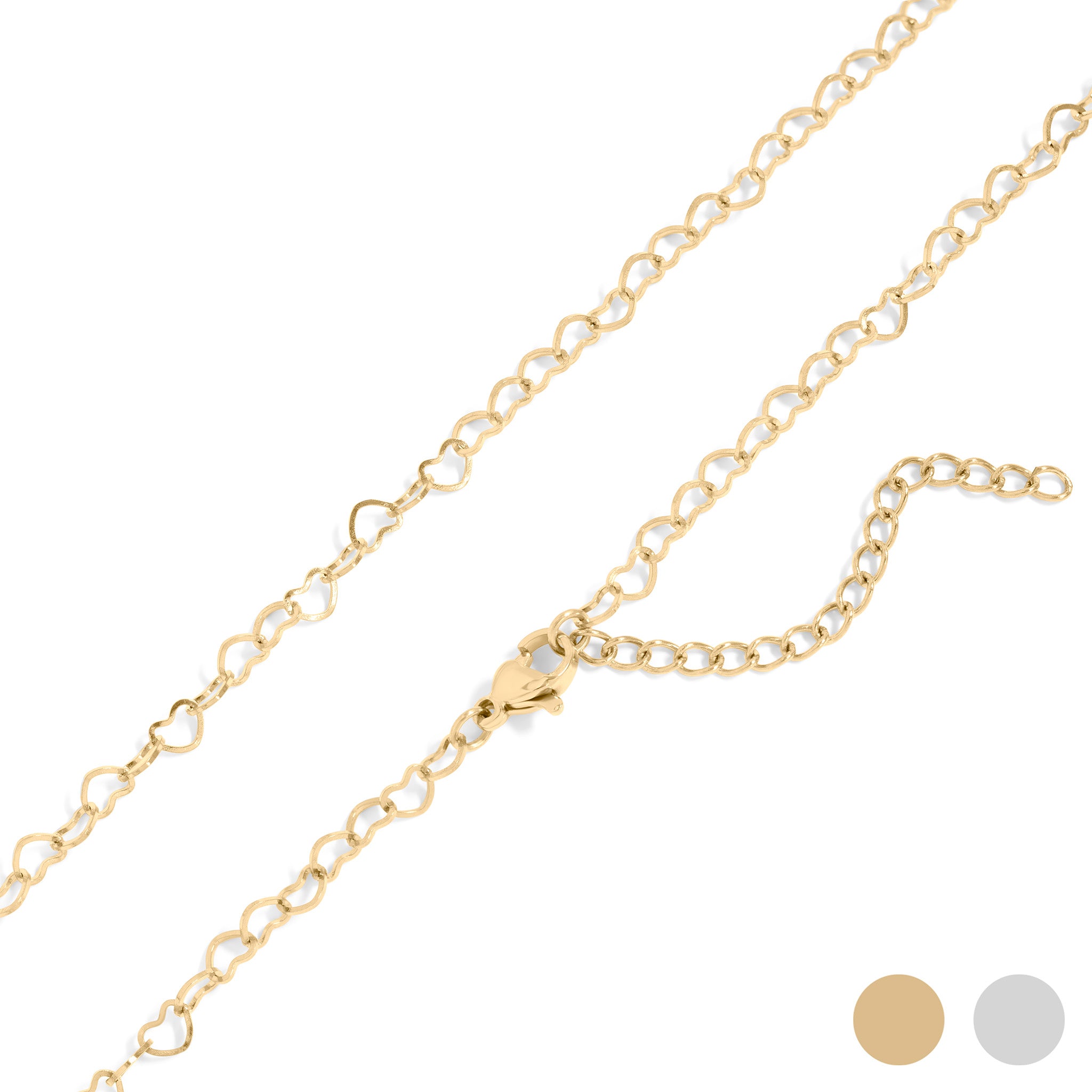 18K Gold PVD Stainless Steel Heart Chain Necklace / CHN0096、mySite、dreamappss