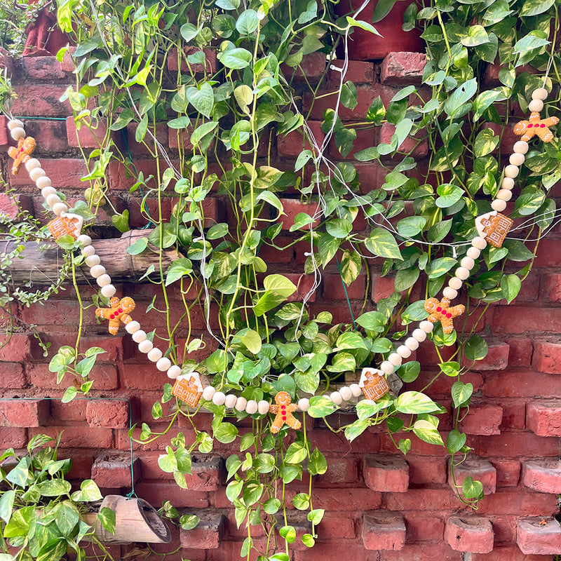 3D Christmas Decor | Gingerbread Man Garland | 72 Inches、mySite、camillekostekn