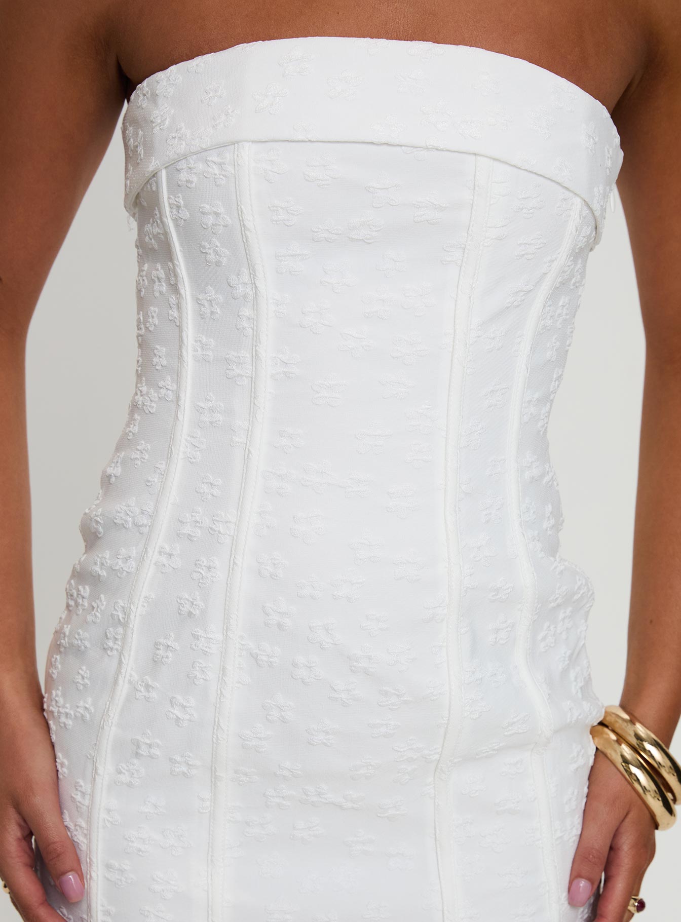 Bertrand Strapless Mini Dress White、mySite、solidvoid