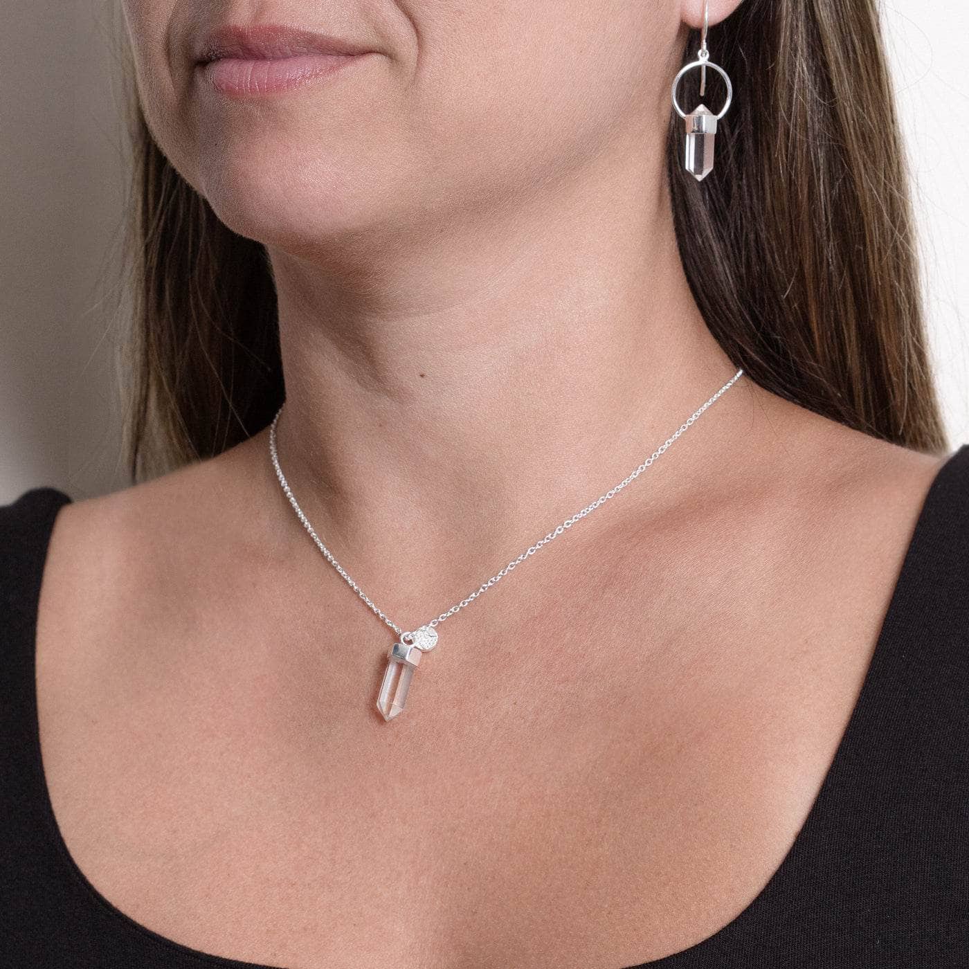 Delicate Clear Quartz Crystal Point Necklace、mySite、hinf8tx79