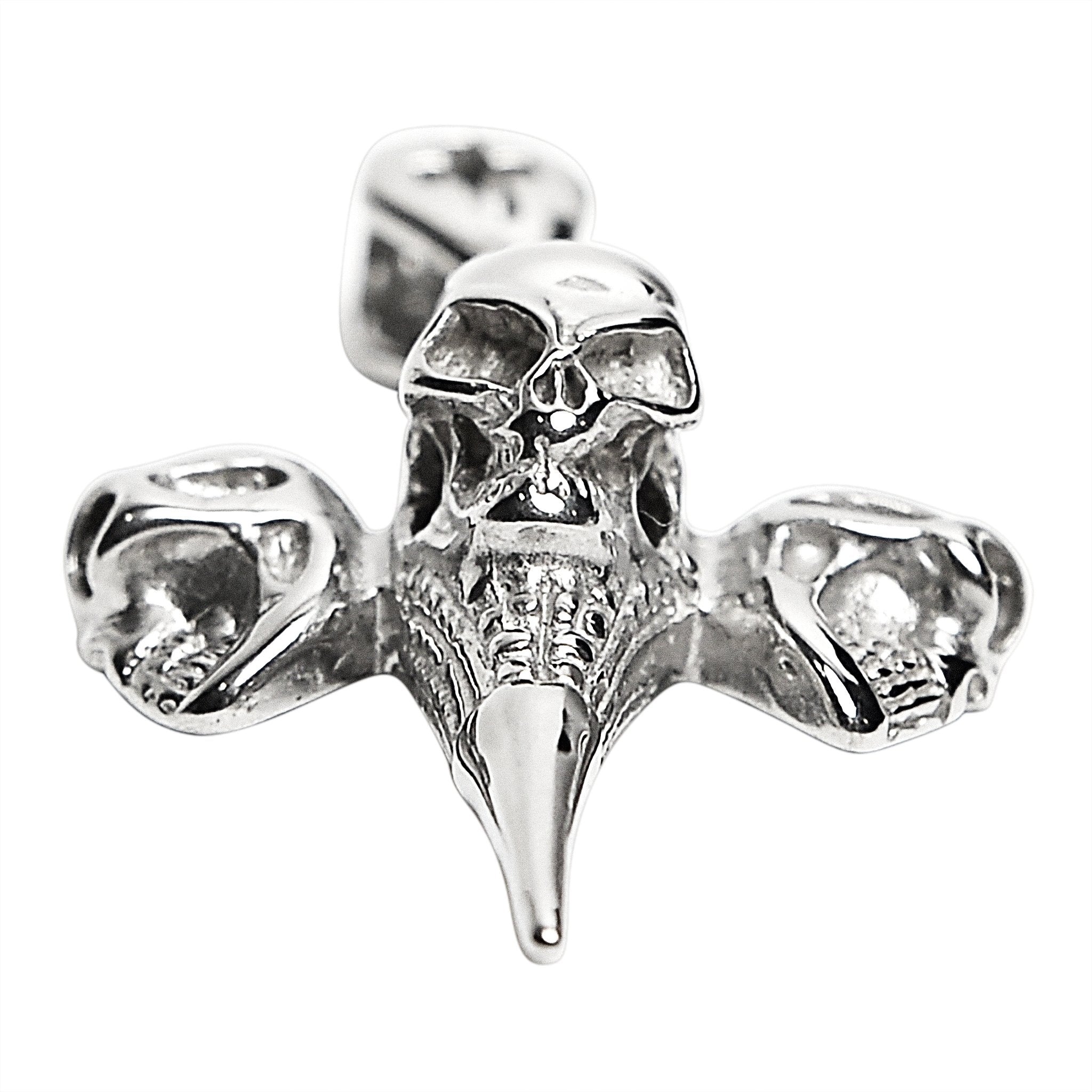 Stainless Steel Three Skulls Cross Pendant / NCZ0095、mySite、dreamappss