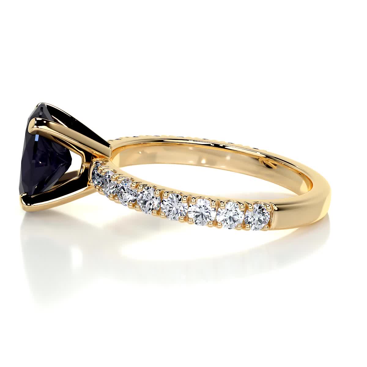 Alison Gemstone & Diamonds Ring (3 Carat) -18K Yellow Gold、mySite、hinf8tx79