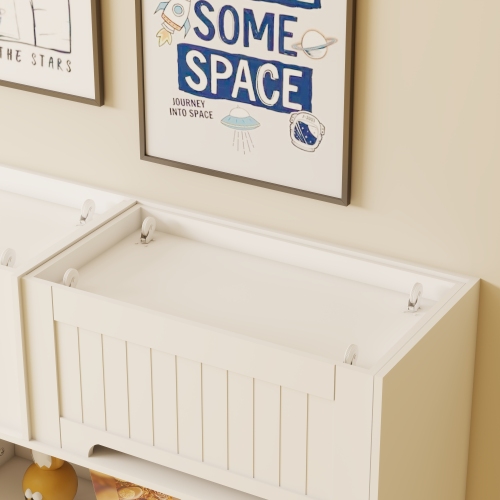 Toy Storage Organizer with 2 Movable Drawers, Multi-Functional 7 Shelf Kids Bookcase with 2 Hooks, Children Book Shelf for Kids Room, Nursery Storage Book Rack for Playroom, Classroom-White、、casual