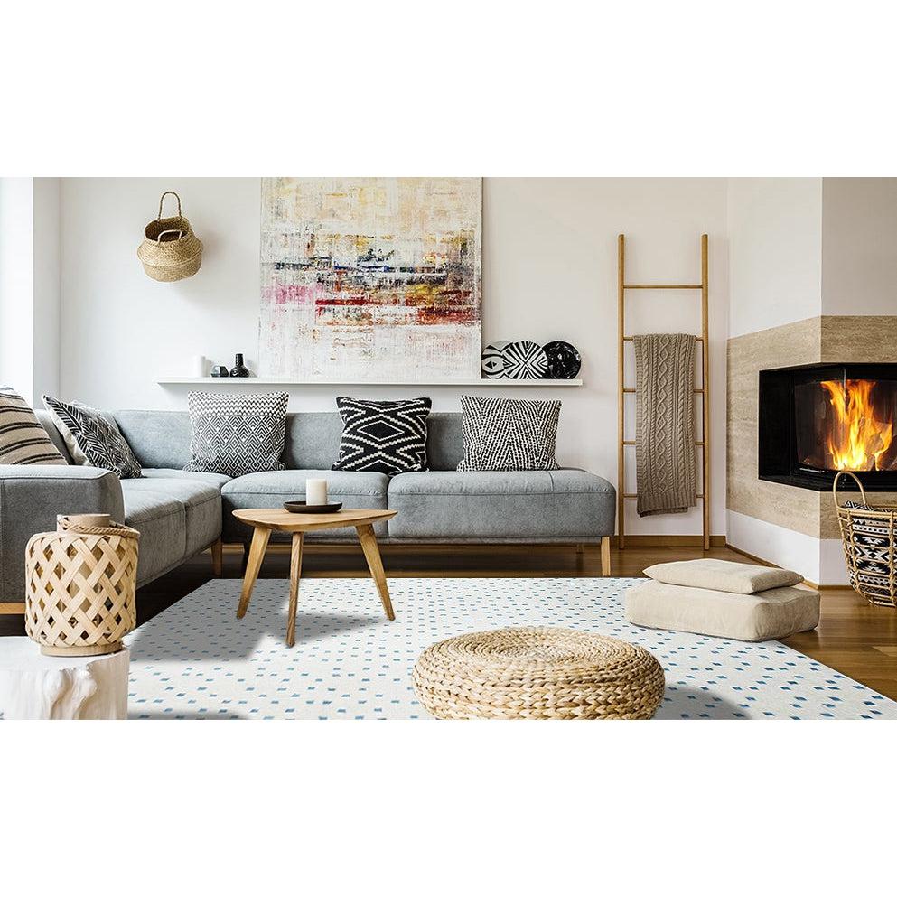 Erica Shag Ivory Blue Wool Handtufted Rug、mySite、gigharbornorthrealestate