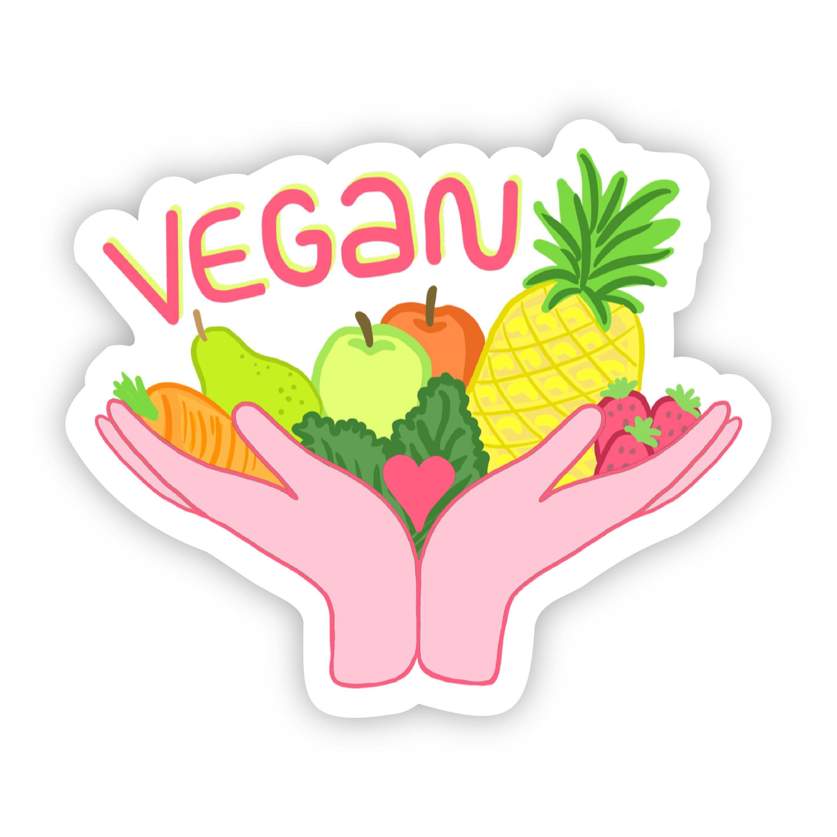  Vegan Fruits & Veggies Hands Sticker、mySite、elrpsem3k