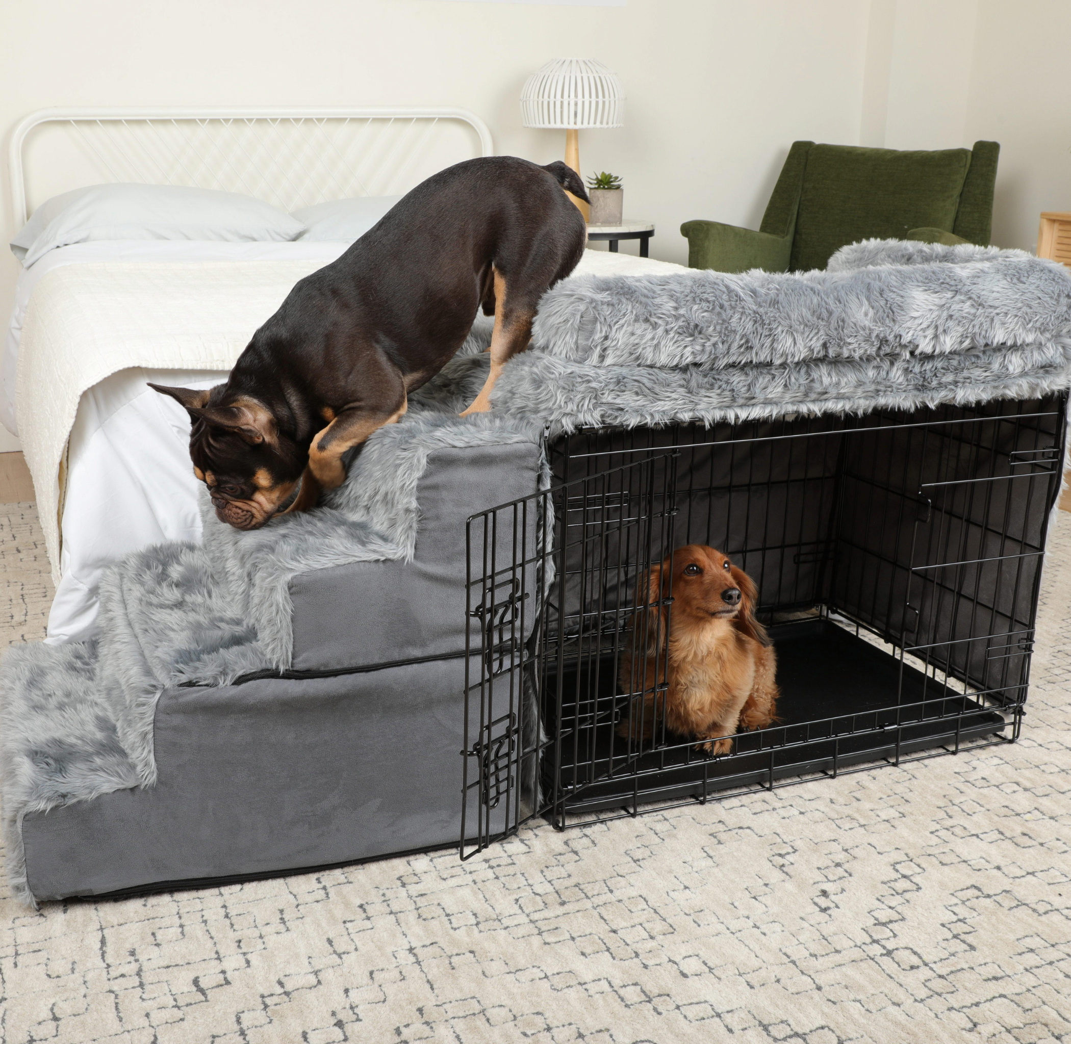 Dog Bedside Sleeper Crate Kit & Stairs、mySite、solidvoid