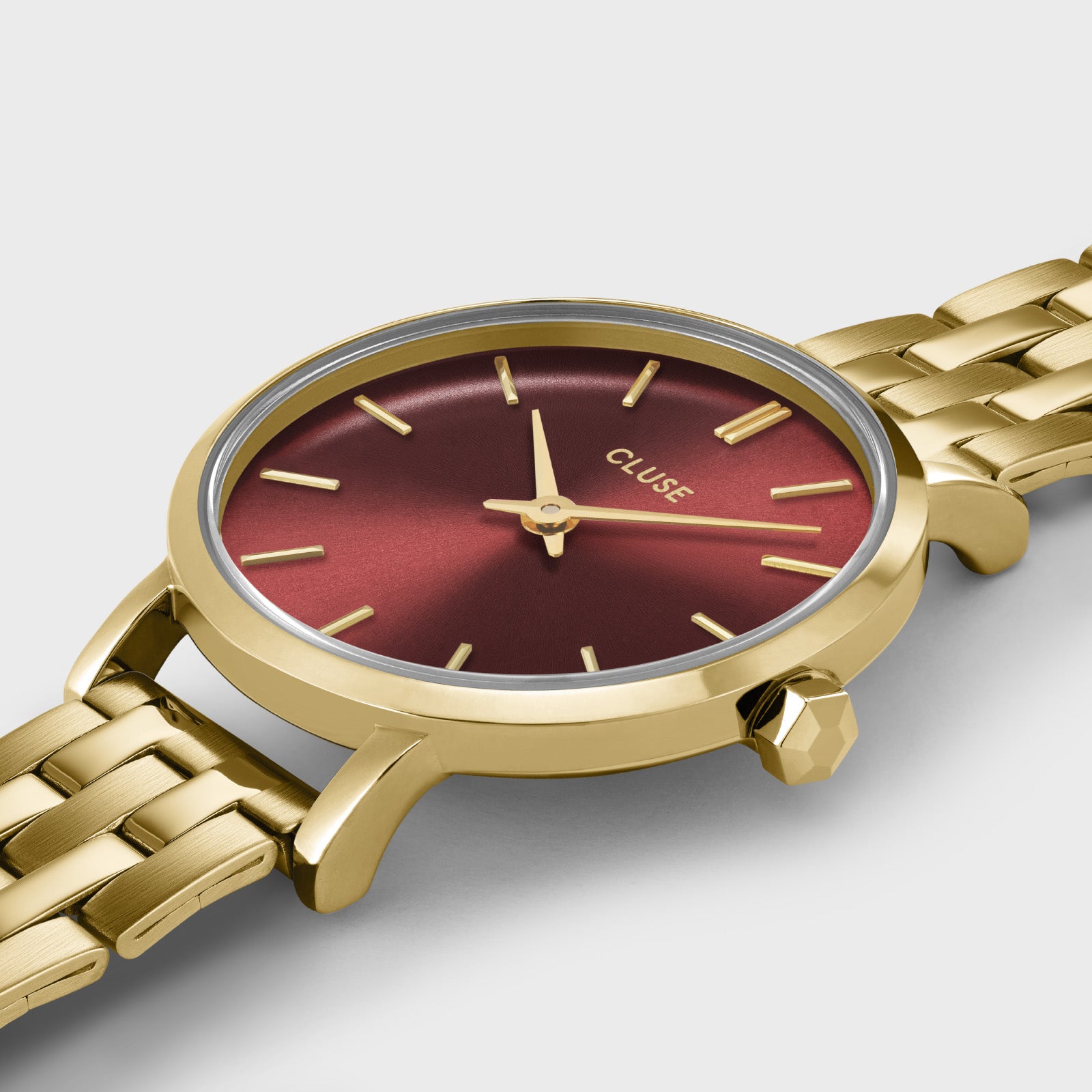  Boho Chic Petite Watch Steel, Dark Cherry, Gold Colour