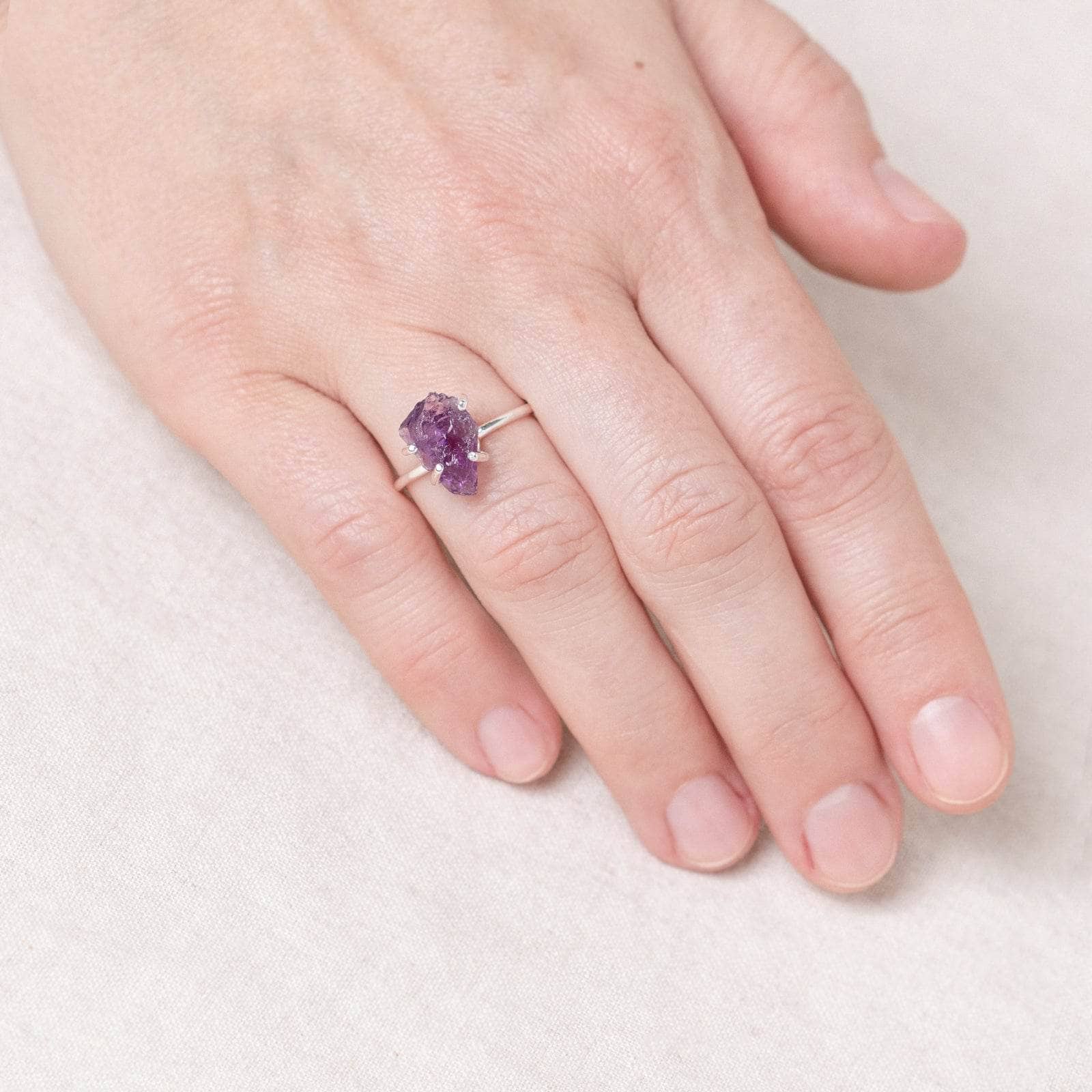 Amethyst Raw Freeform Gold or Silver Ring、mySite、hinf8tx79