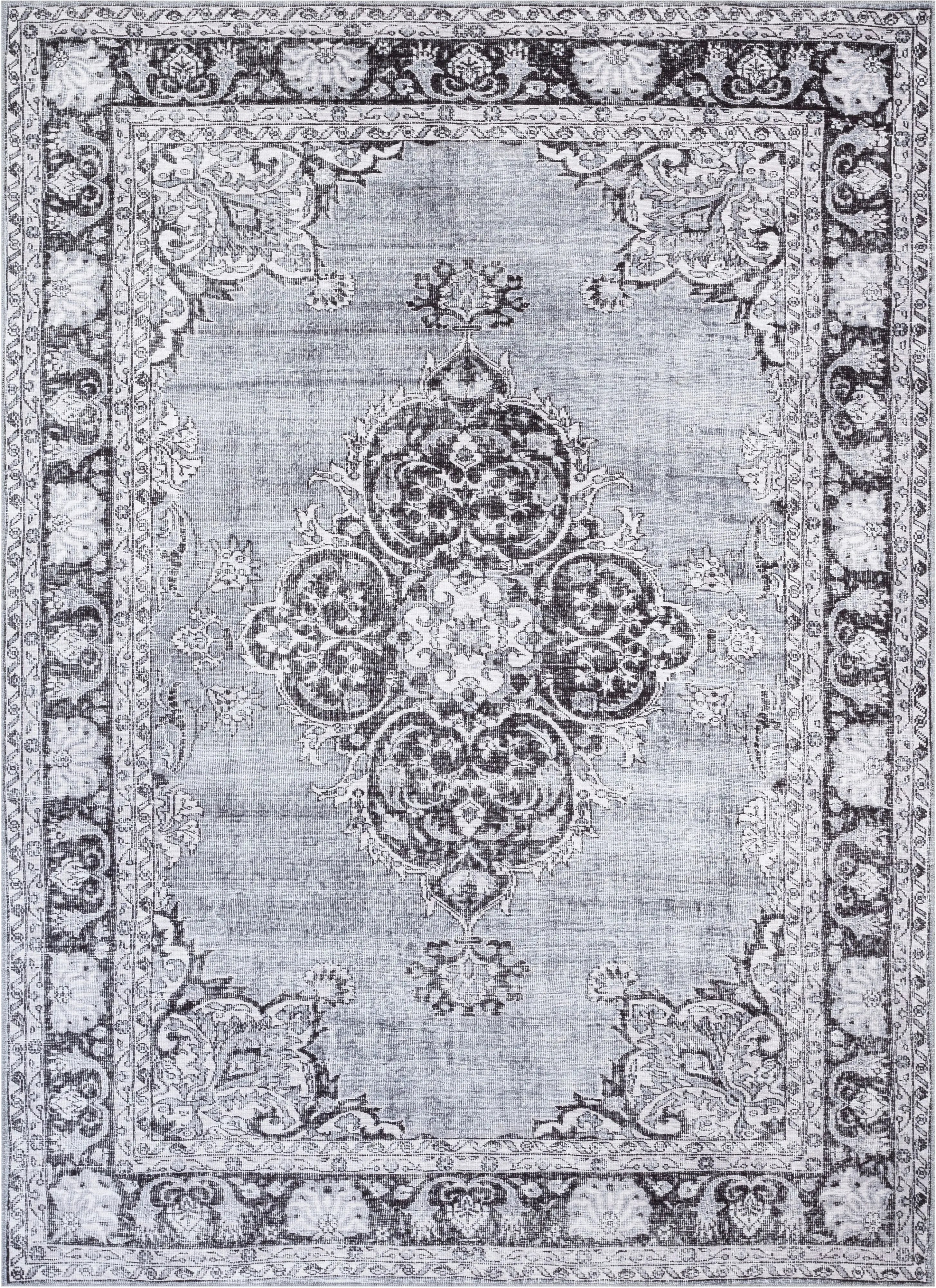 Tarifa Vintage Bohemian Medallion Grey Machine Washable Rug、mySite、gigharbornorthrealestate