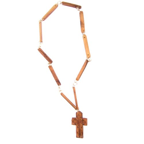  Extra Large Cross carved necklace by hand - ( 2.75 inches pendant and 70cm necklace ) with Certificate、mySite、elrpsem3k