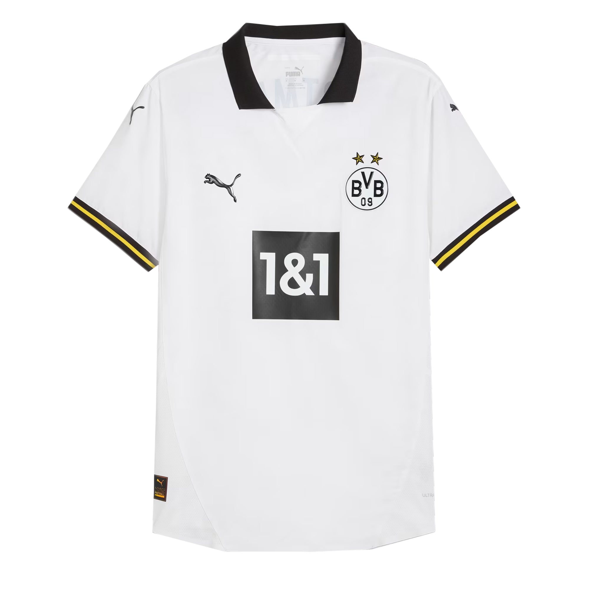 PUMA Men's Borussia Dortmund 2024/25 Authentic Third Jersey White/Black、mySite、noshort