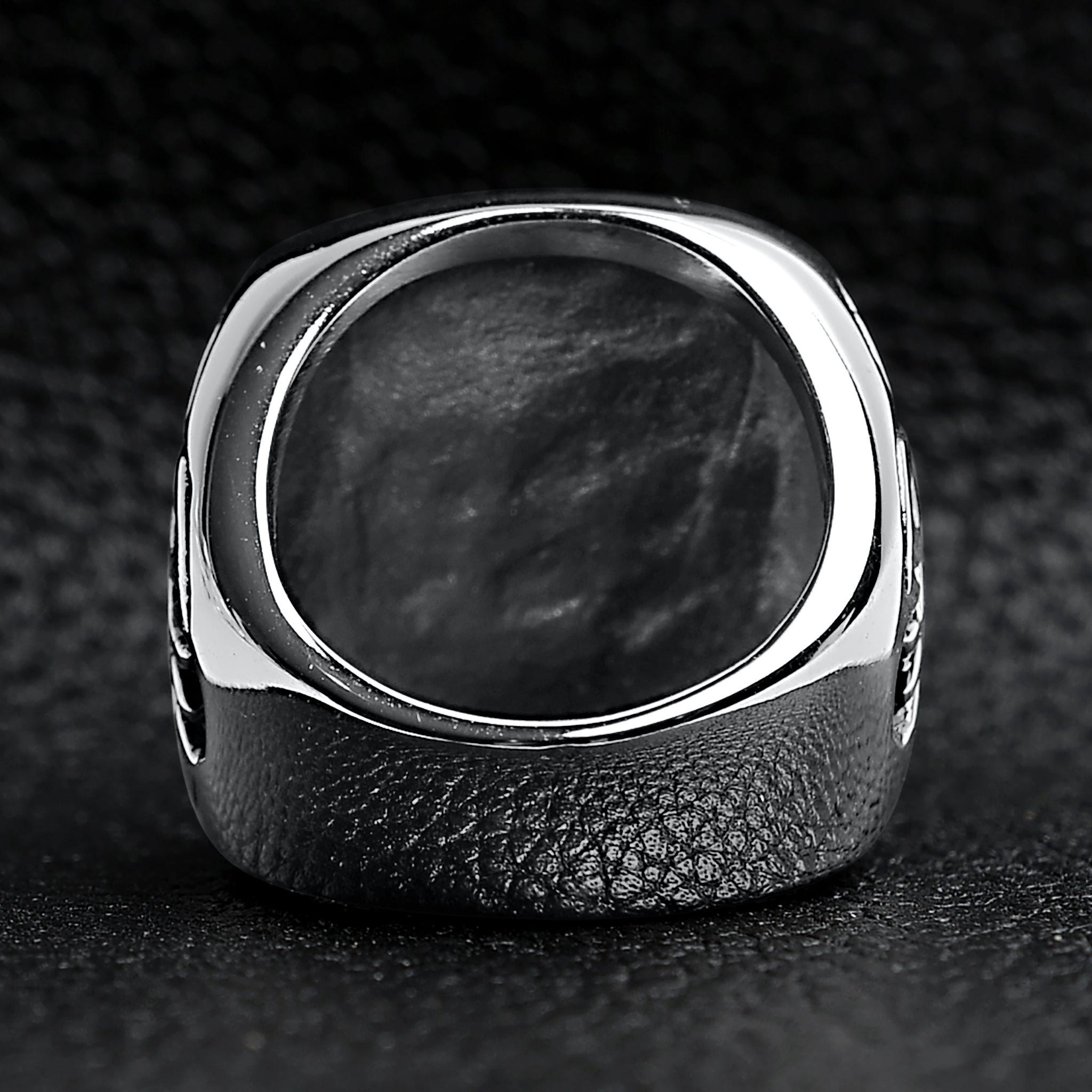 Stainless Steel Large Maltese Cross with Flame Accents Signet Ring / SCR4008、mySite、dreamappss