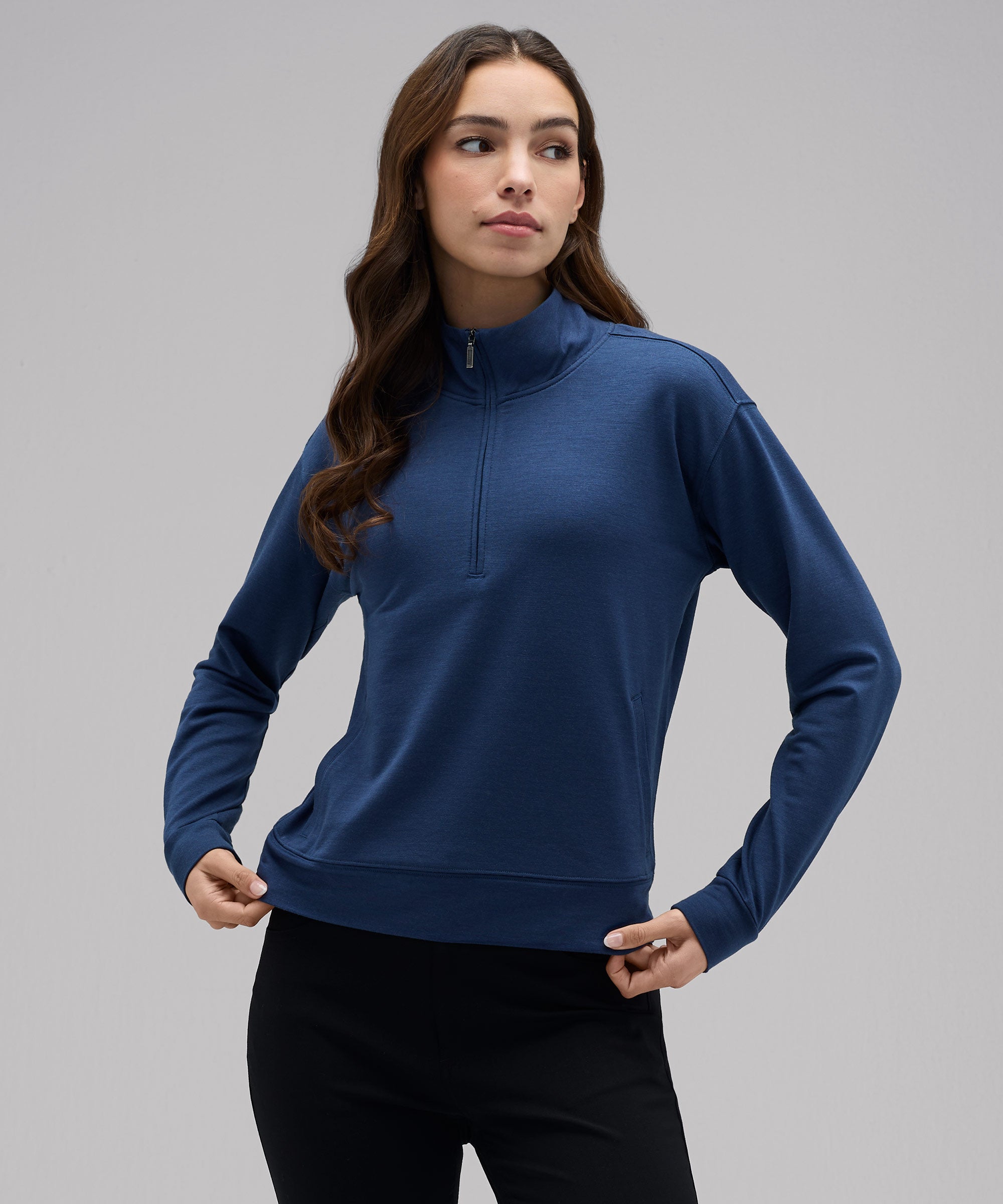 Women's Merino Transit Quarter Zip、mySite、noshort