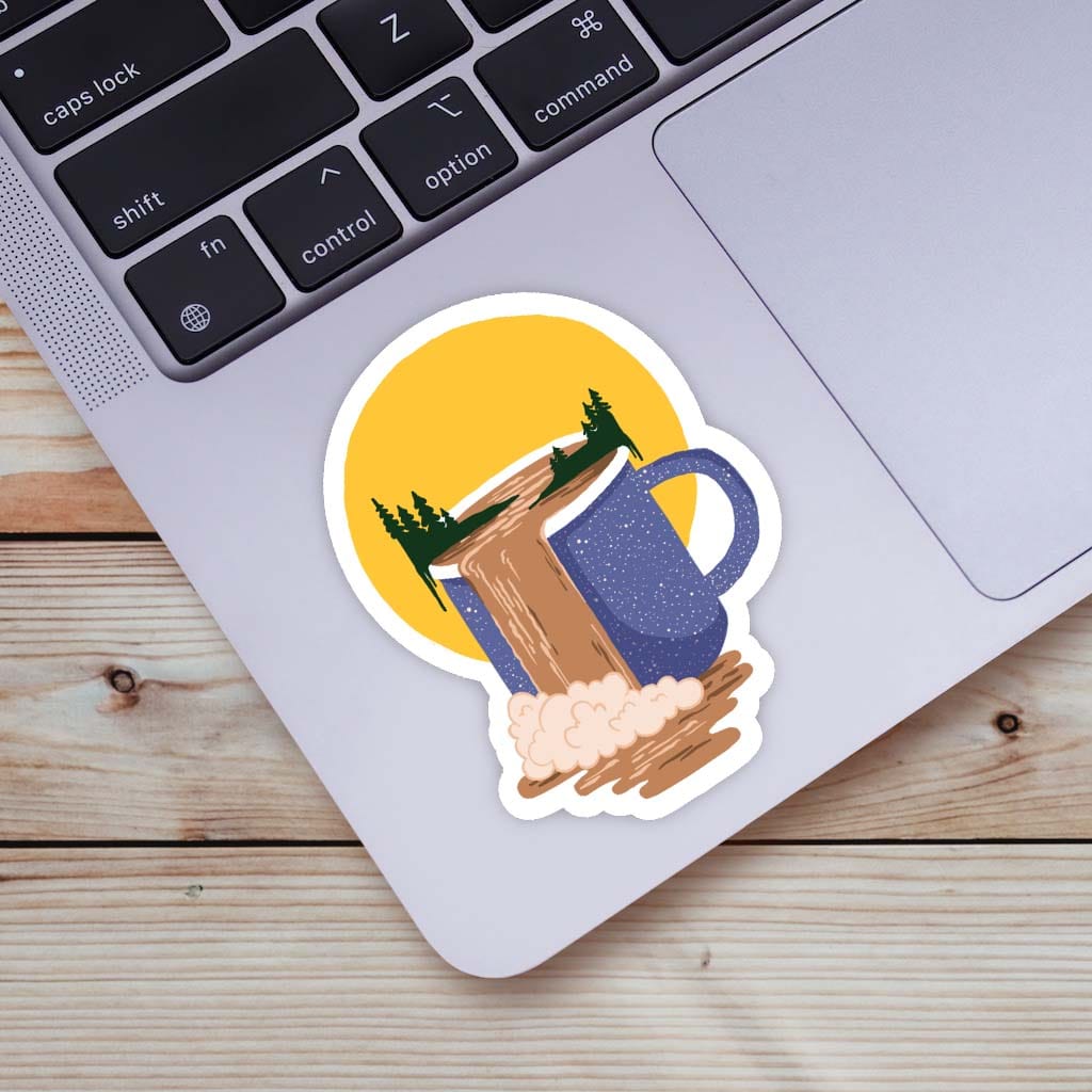  Coffee Waterfall Nature Sticker、mySite、ghnorth