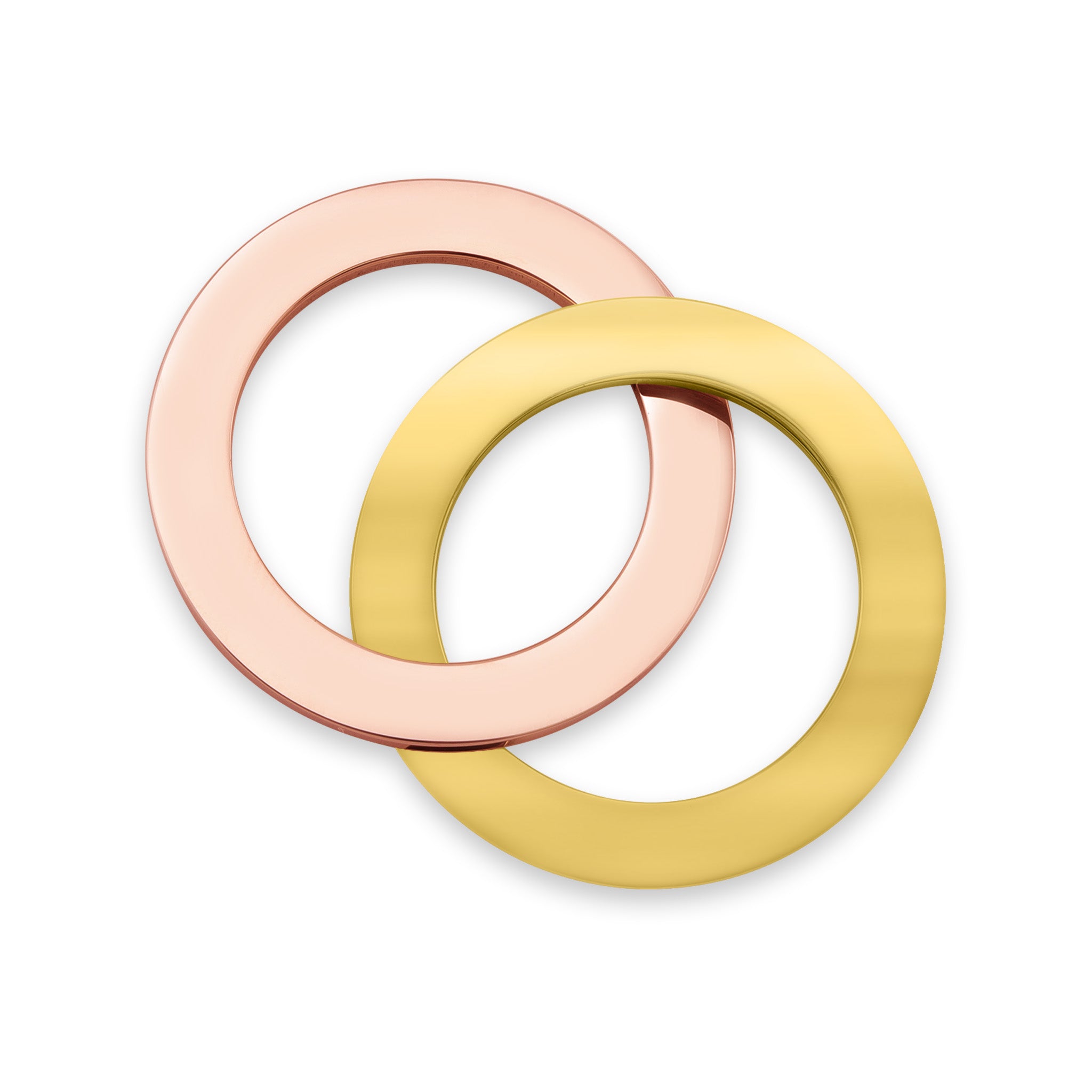 18K Gold PVD Coated And Rose Gold Stainless Steel Blank Interlinked Rings / SBB0193、mySite、dreamappss
