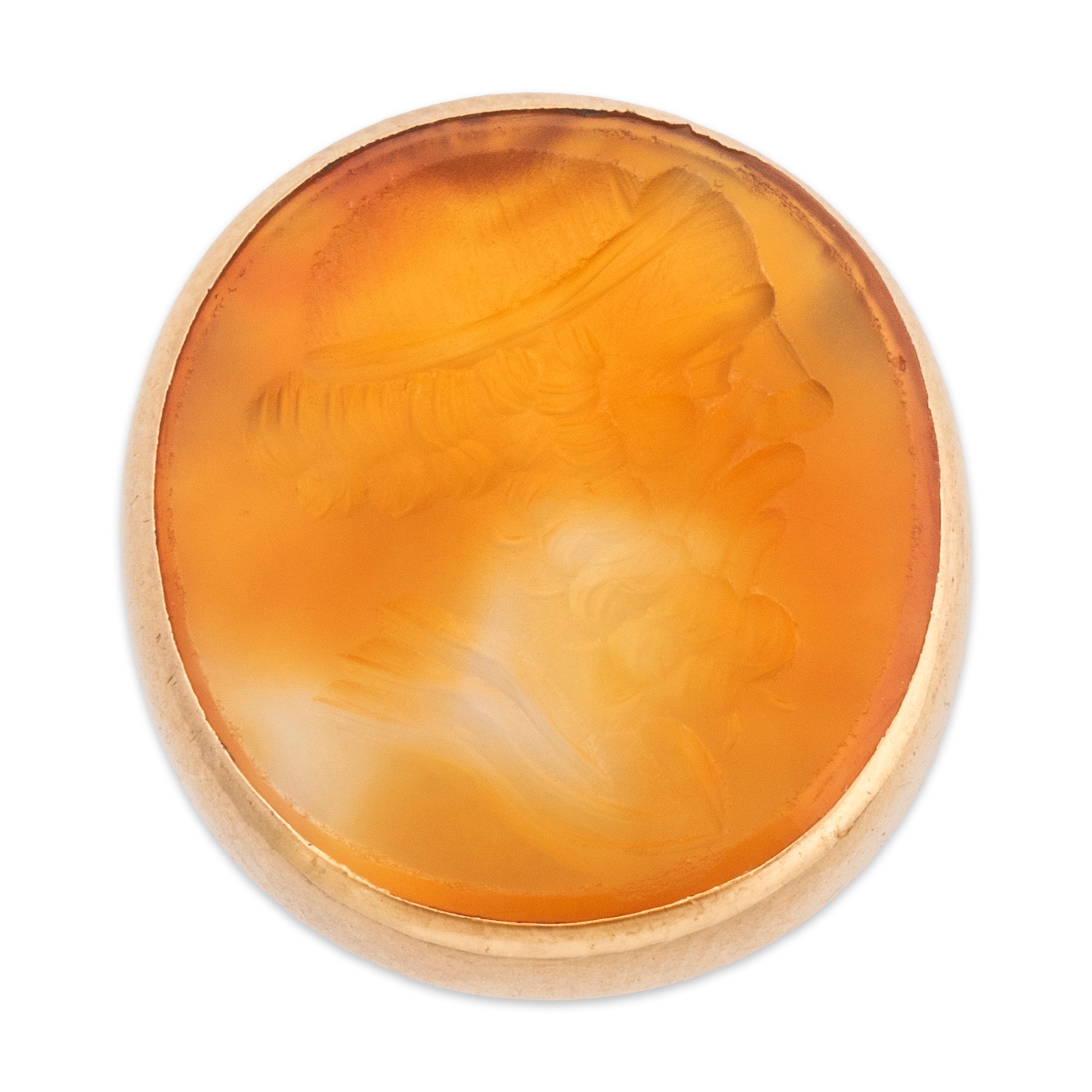 Antique Georgian 14k Yellow Gold Carnelian Carved Man Fob Seal Pendant、mySite、hinf8tx79