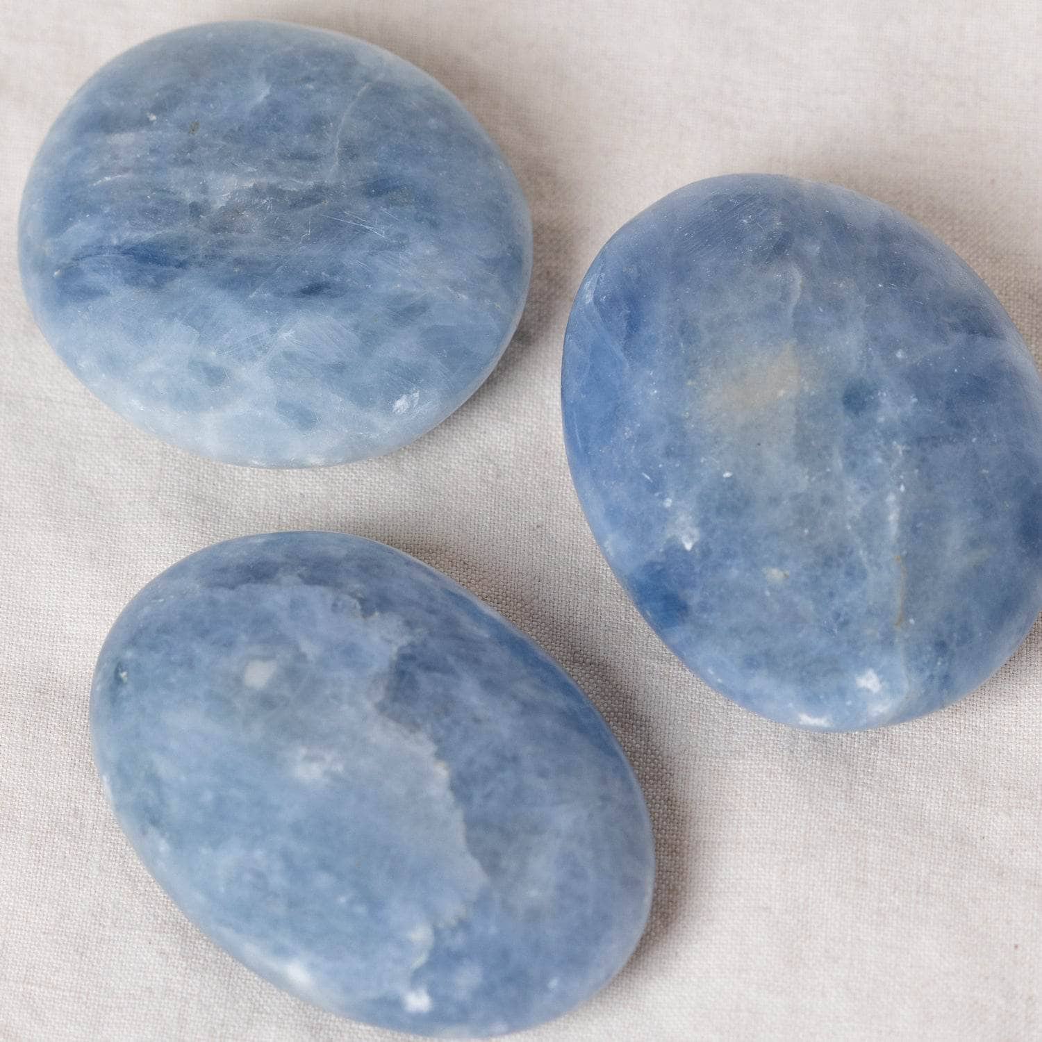 Blue Calcite Palm Stones - AAA Premium Quality、mySite、hinf8tx79