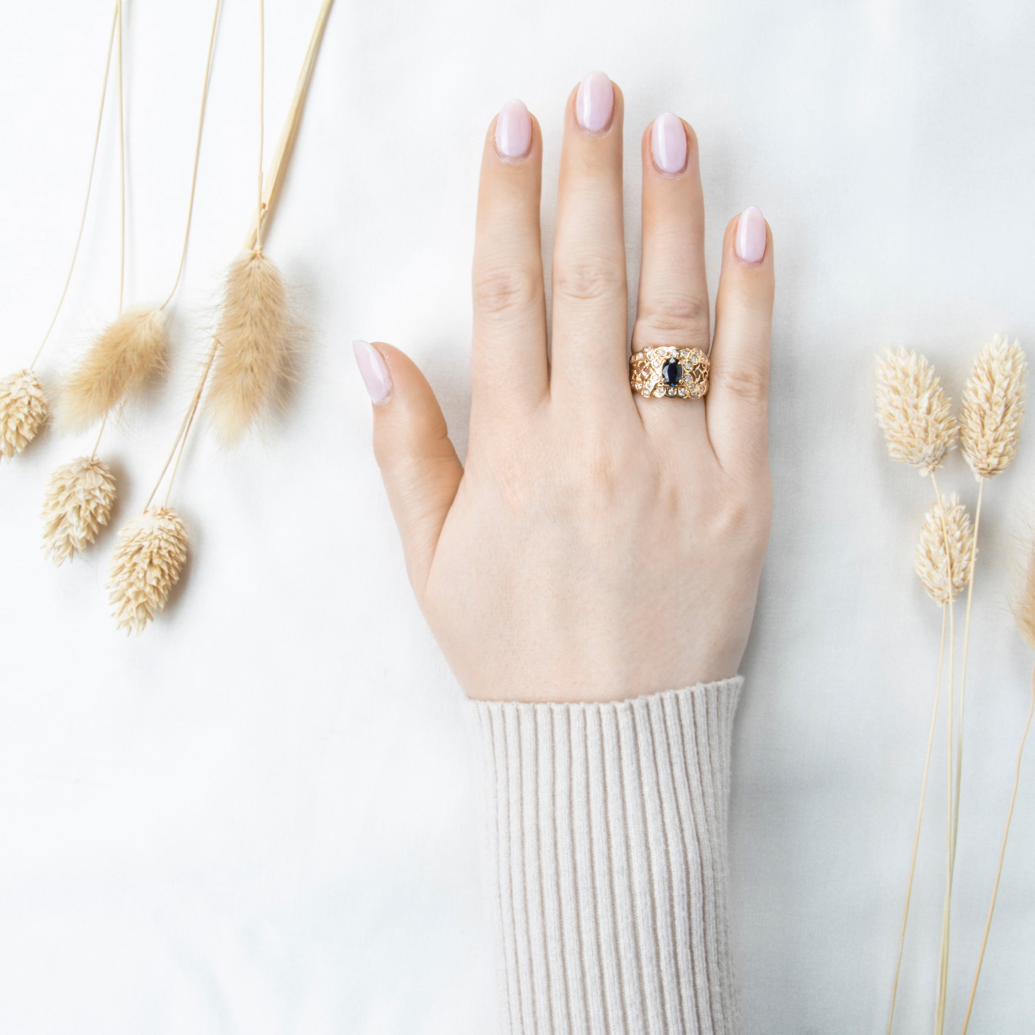 Vintage Wide 14k Yellow Gold .7ct Blue Sapphire Diamond Woven Openwork Ring 6.75、mySite、hinf8tx79