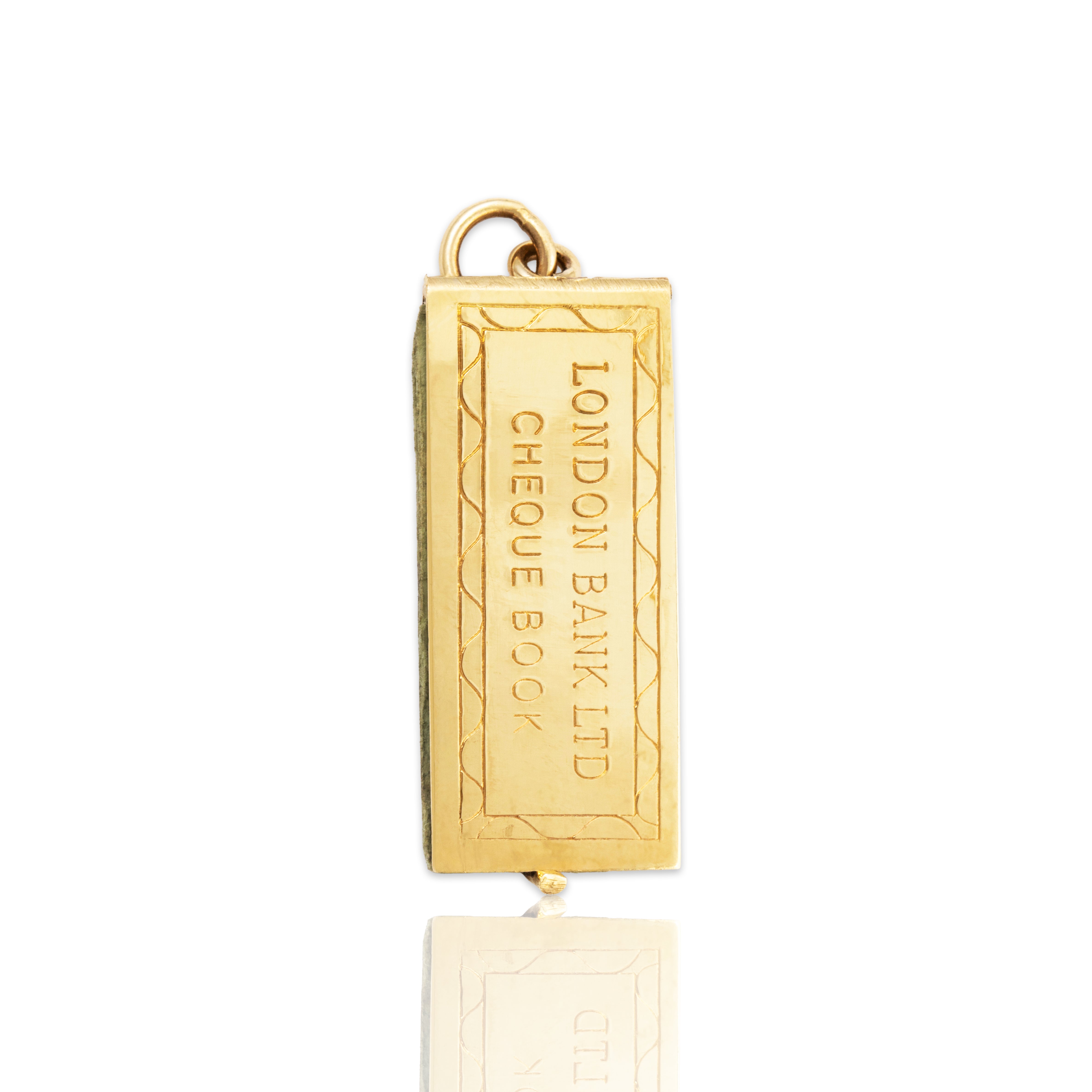 Vintage English 9k Yellow Gold London Bank Cheque Book Pendant / Charm、mySite、hinf8tx79