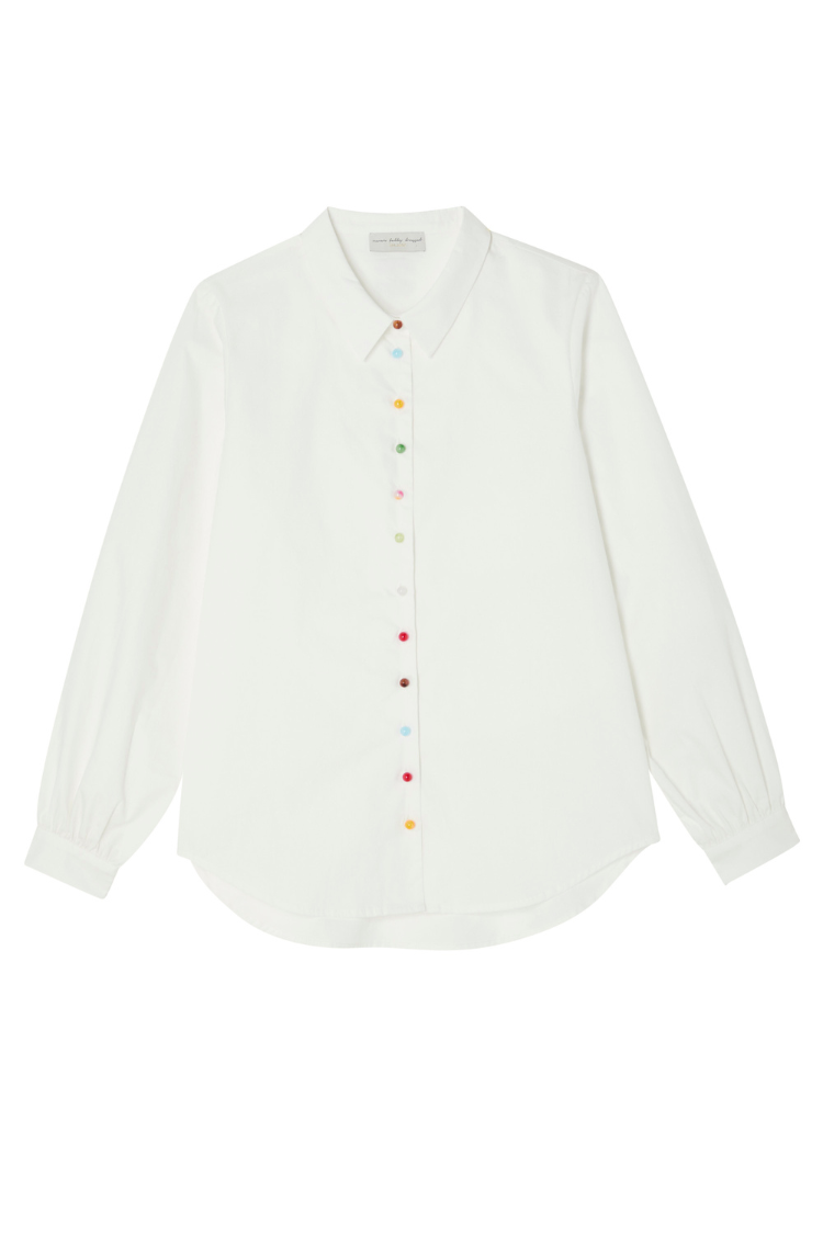 White Multi Button Charly Shirt、mySite、solidvoid