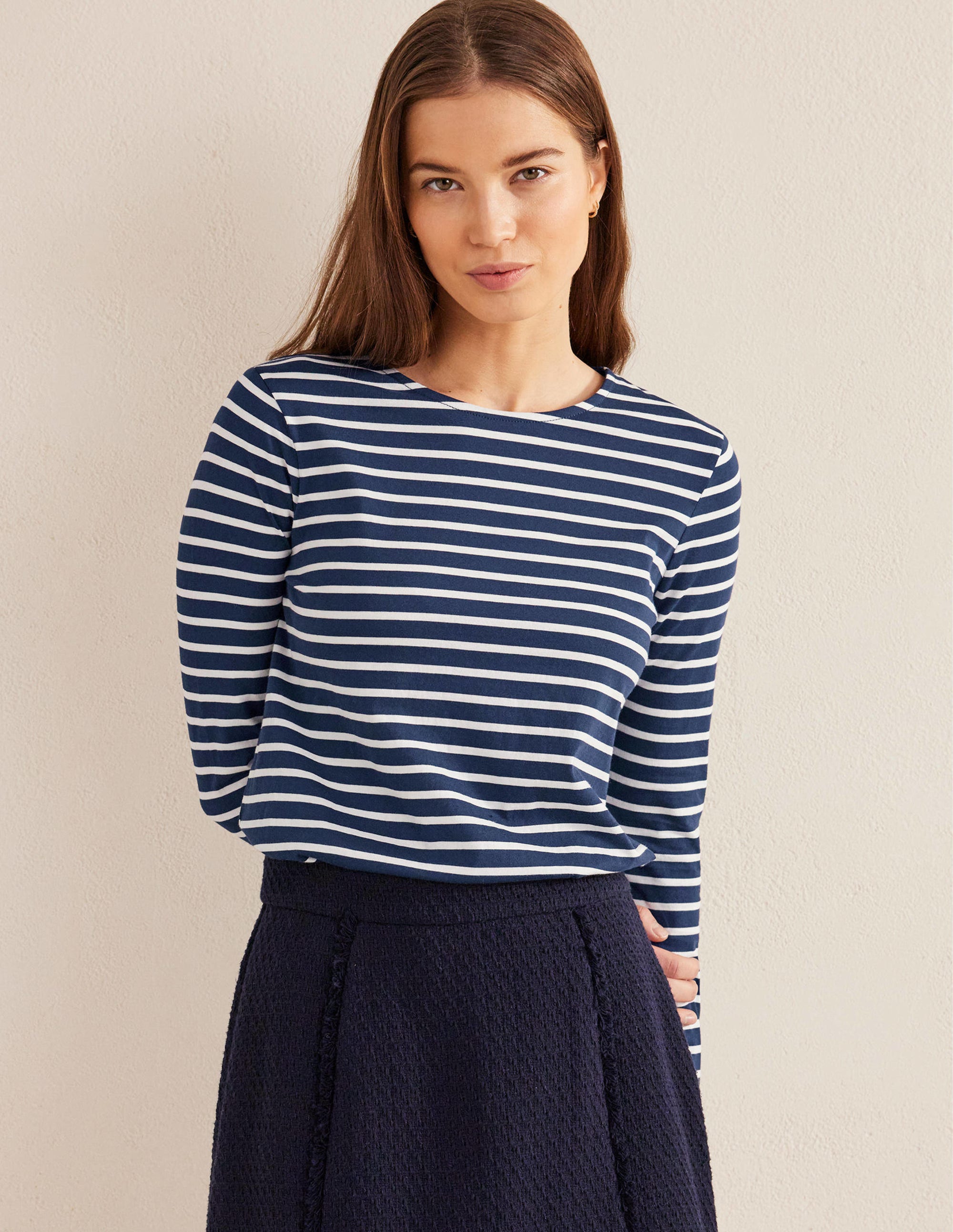  Bea Long Sleeve Breton-Navy, Ivory、mySite、ashleygrahame